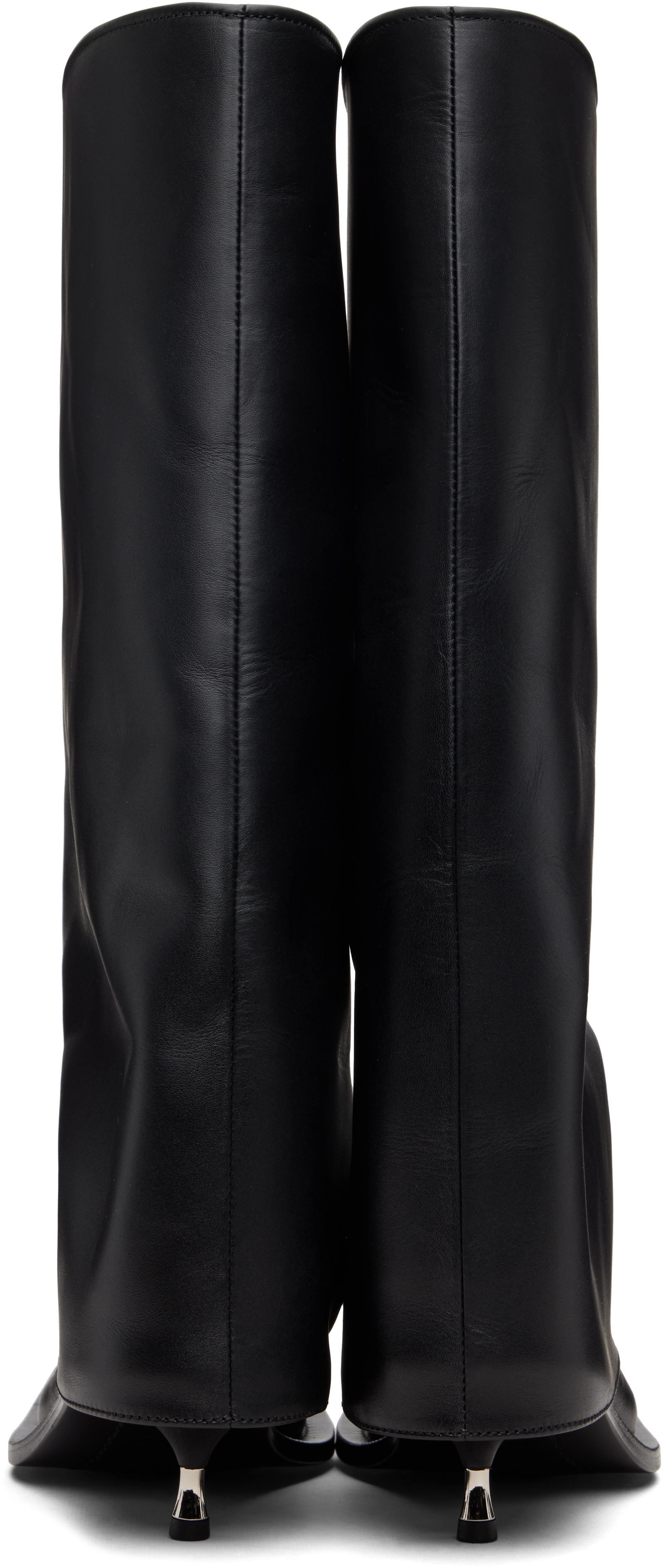 Fidan Novruzova Black Tall Iman Kitten Heel Boots In Black