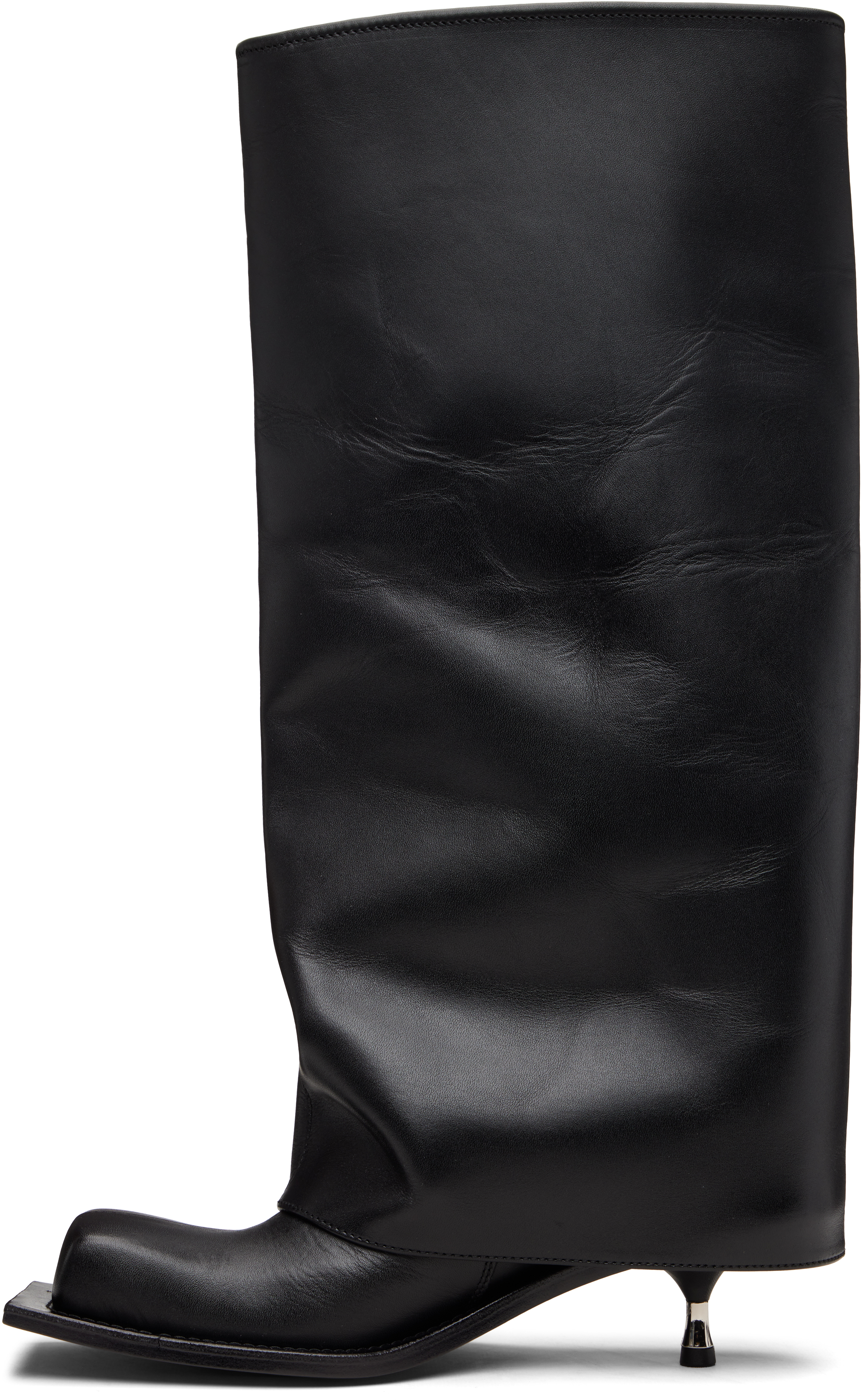 Fidan Novruzova Black Tall Iman Kitten Heel Boots In Black