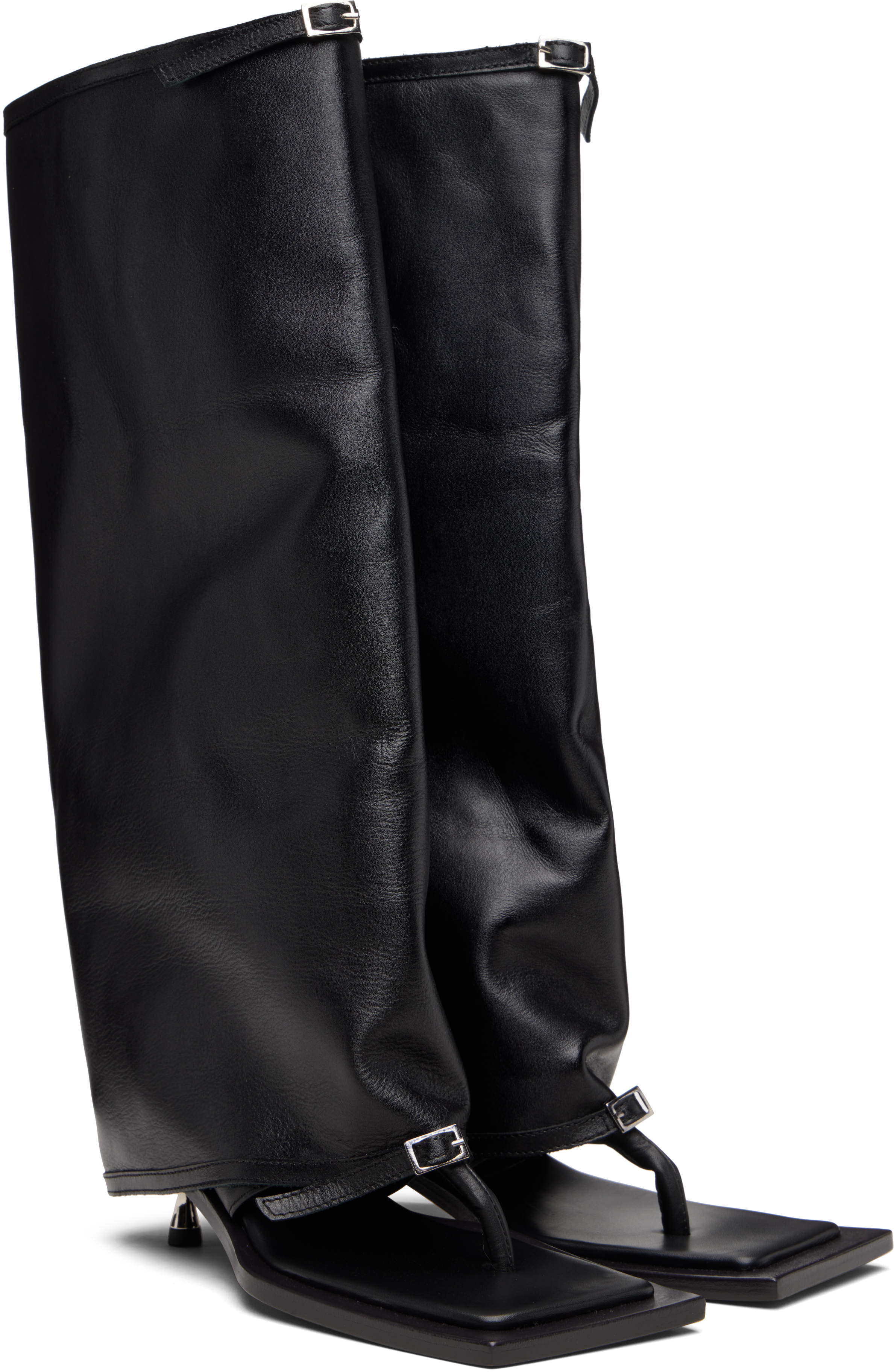 Fidan Novruzova Brown Kaia Stiletto Tall Heeled Sandals In Black