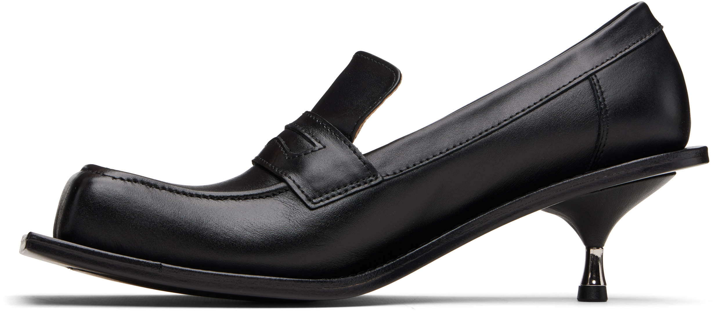 Fidan Novruzova Black Barry Kitten Loafer Heels In Black