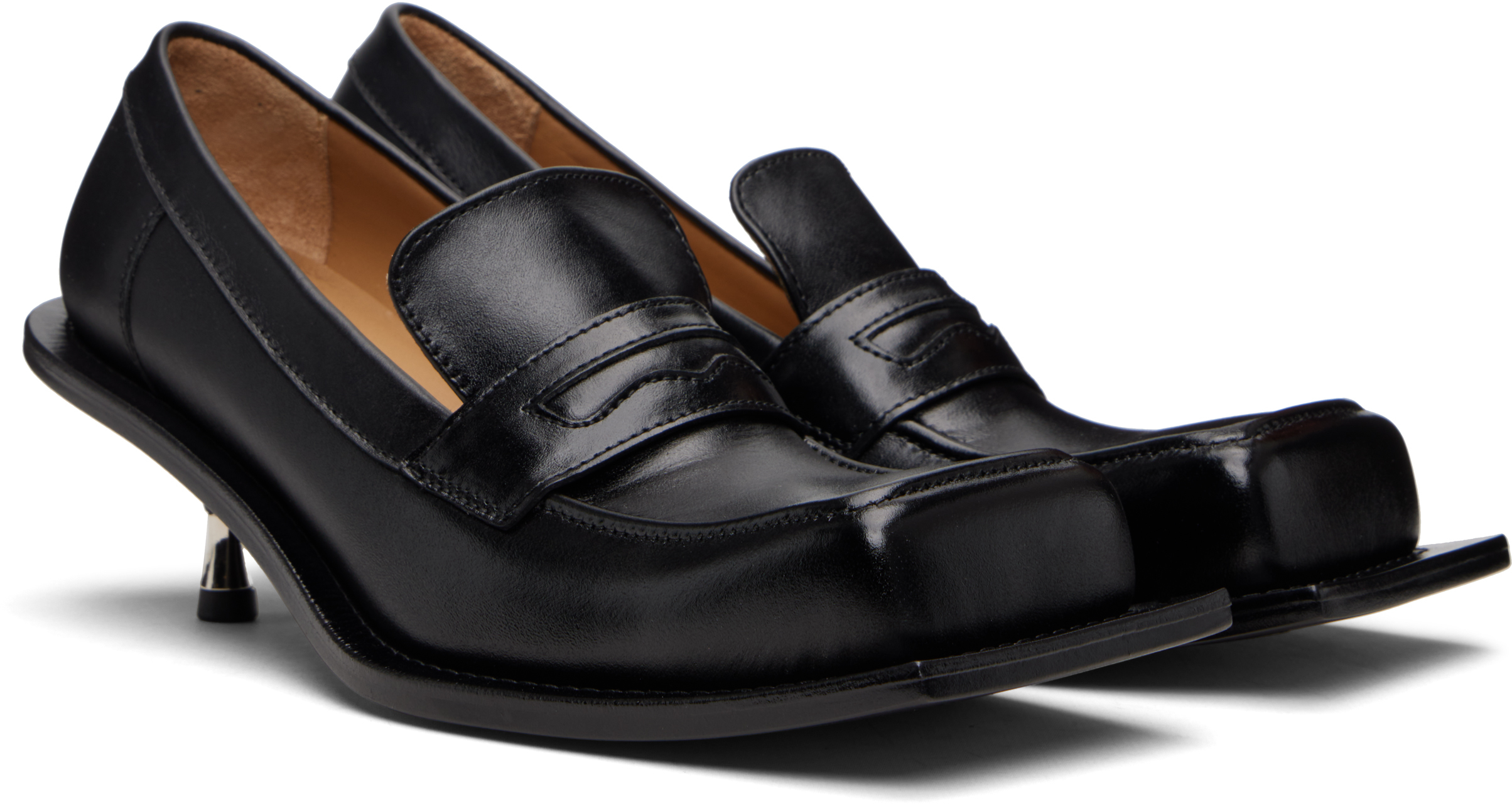 Fidan Novruzova Black Barry Kitten Loafer Heels In Black