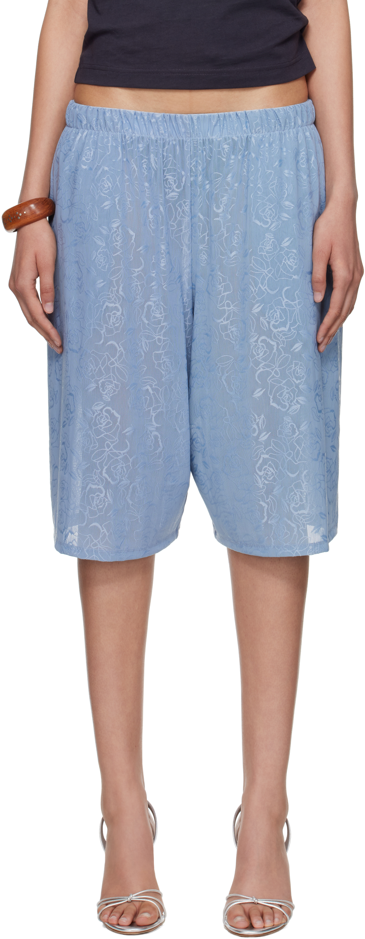 SSENSE Exclusive Blue Lace Basketball Shorts