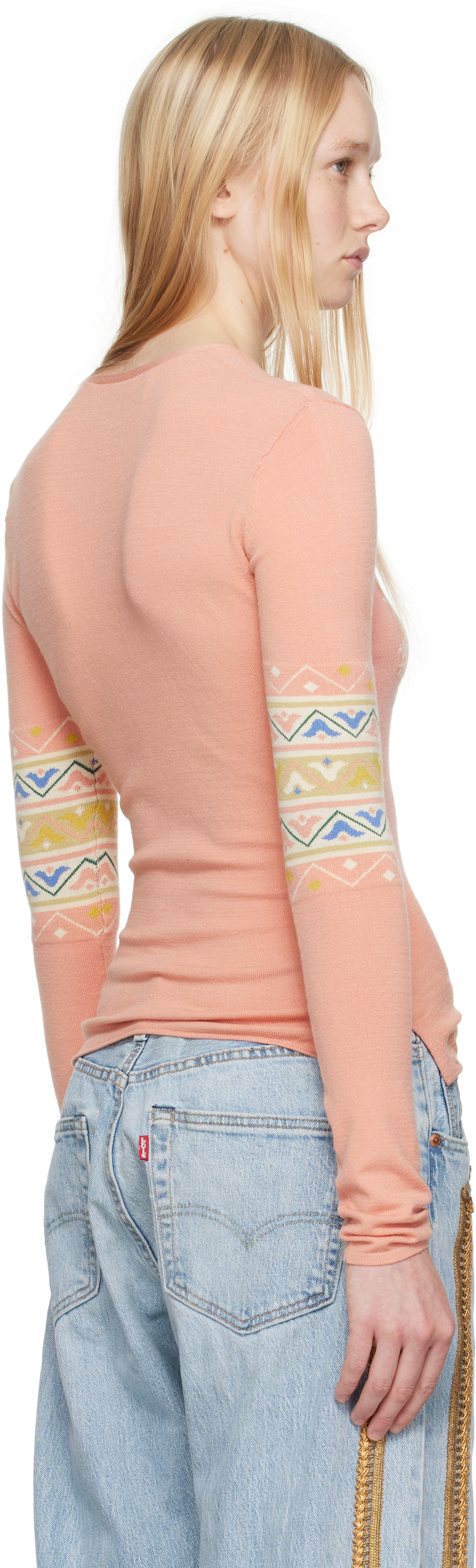 Conner Ives Pink Sock Long Sleeve Henley