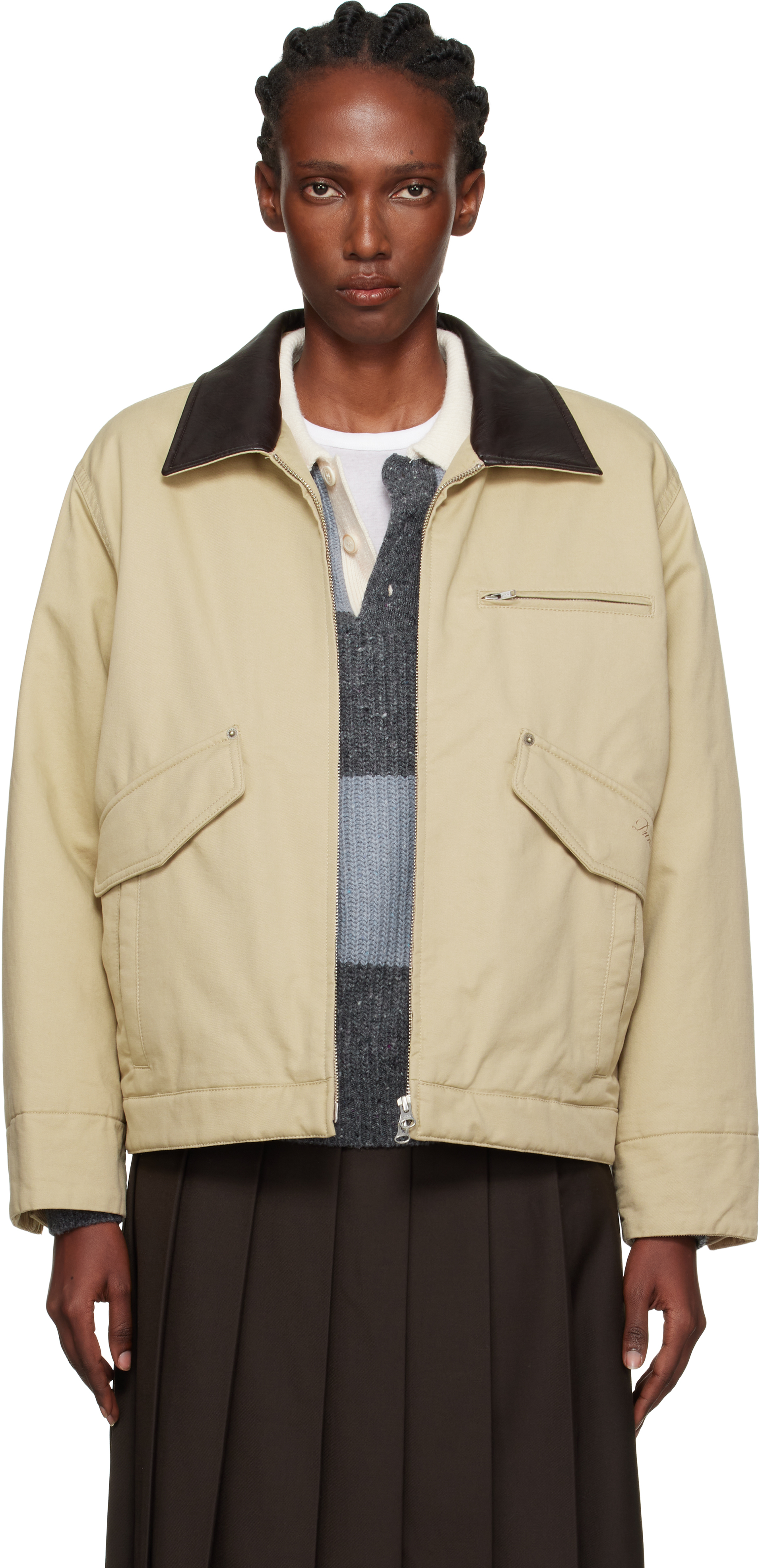 Dunst Beige Vintage Padded Work Jacket In Sand