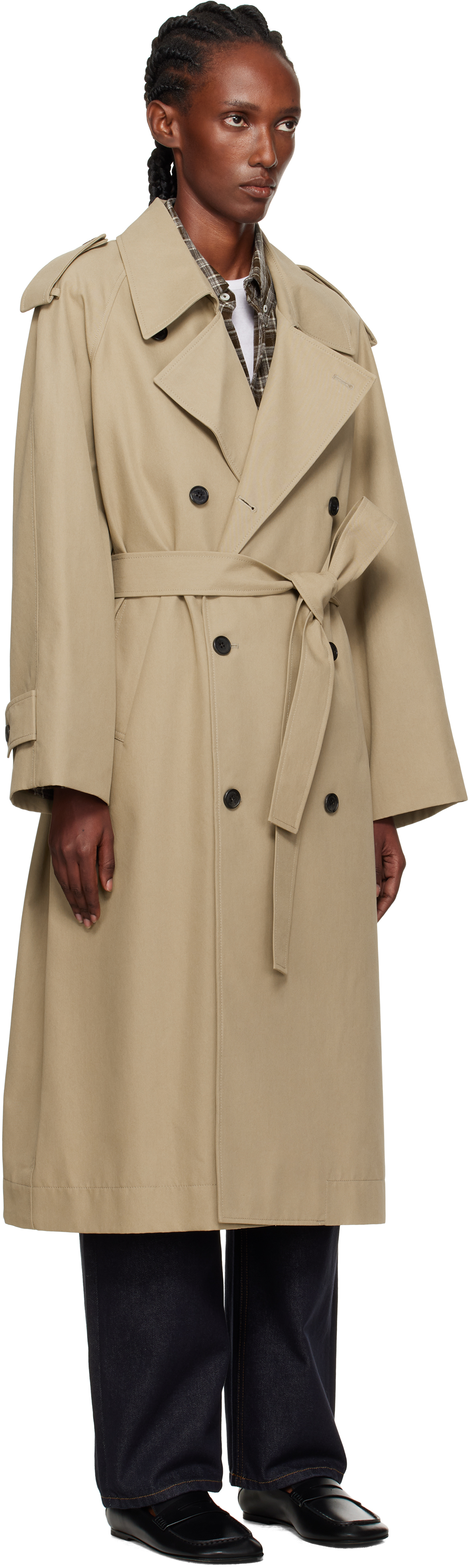 Dunst Tan Unisex Oversized Trench Coat In Neutral
