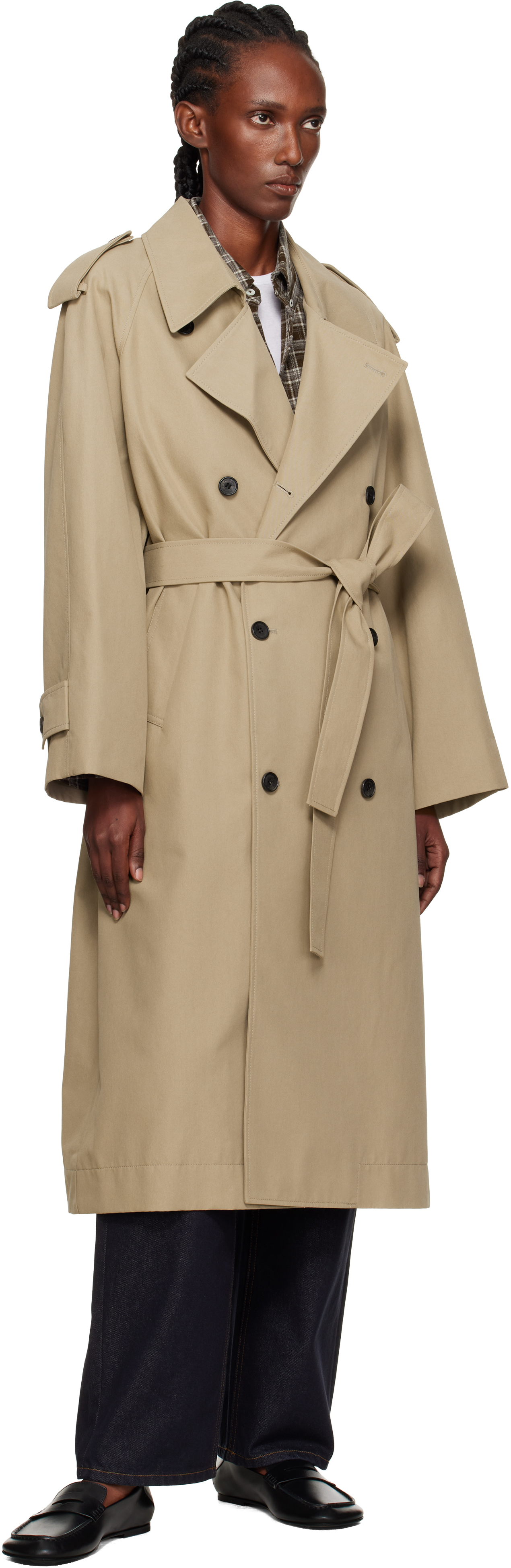 Dunst Tan Unisex Oversized Trench Coat In Neutral