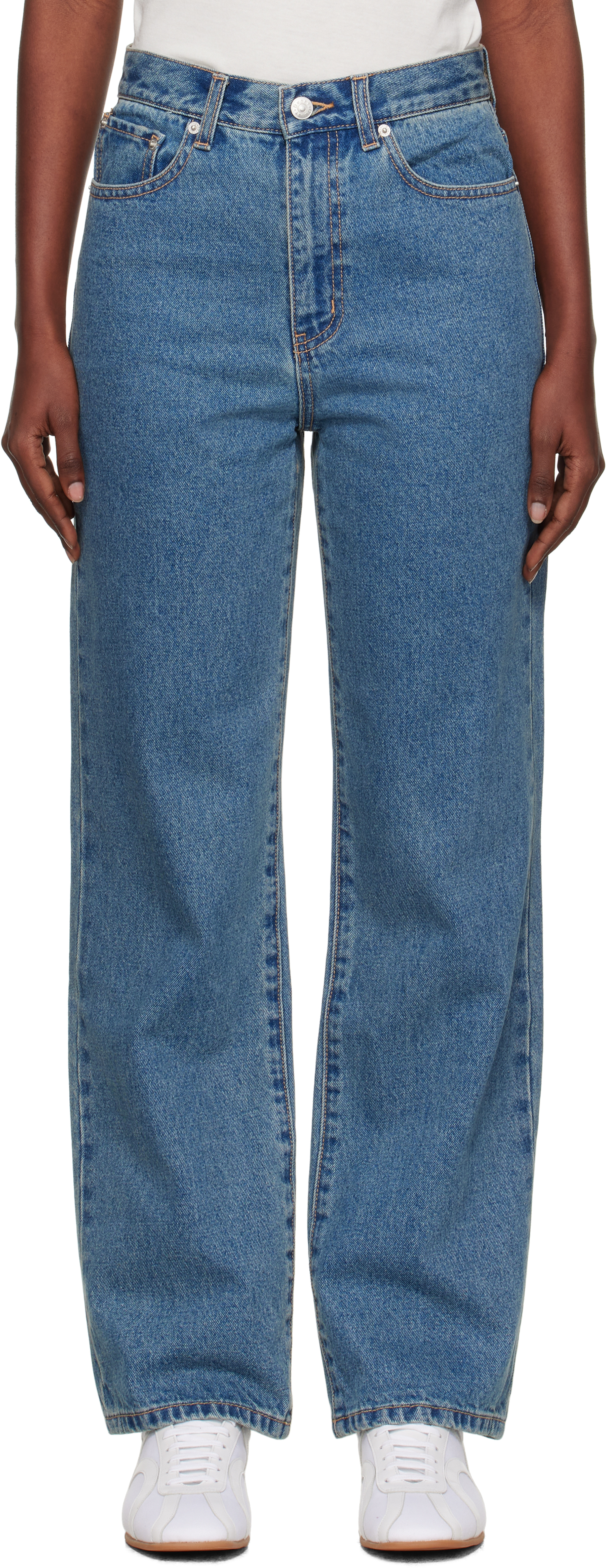 パンツ ^Dunst^ LINEAR STRAIGHT JEANS CLASSIC BLUE UDPA4C211B2 던스트 - Dunst