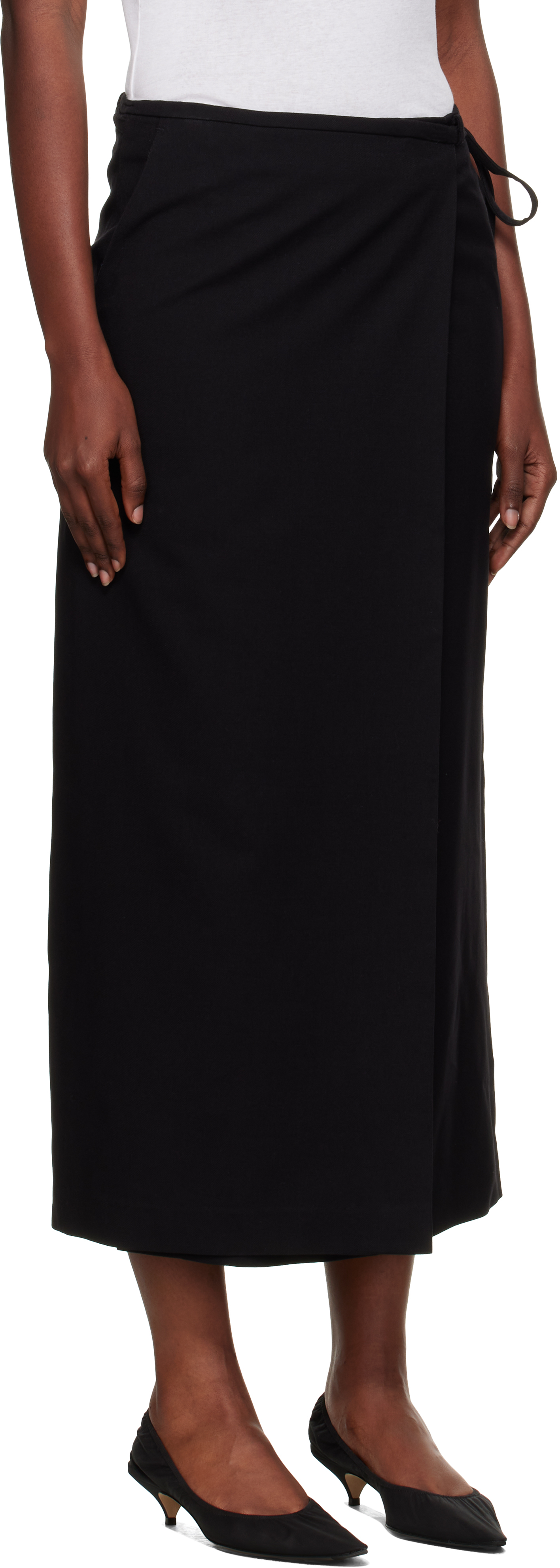 Dunst Black Wrap Maxi Skirt In Black