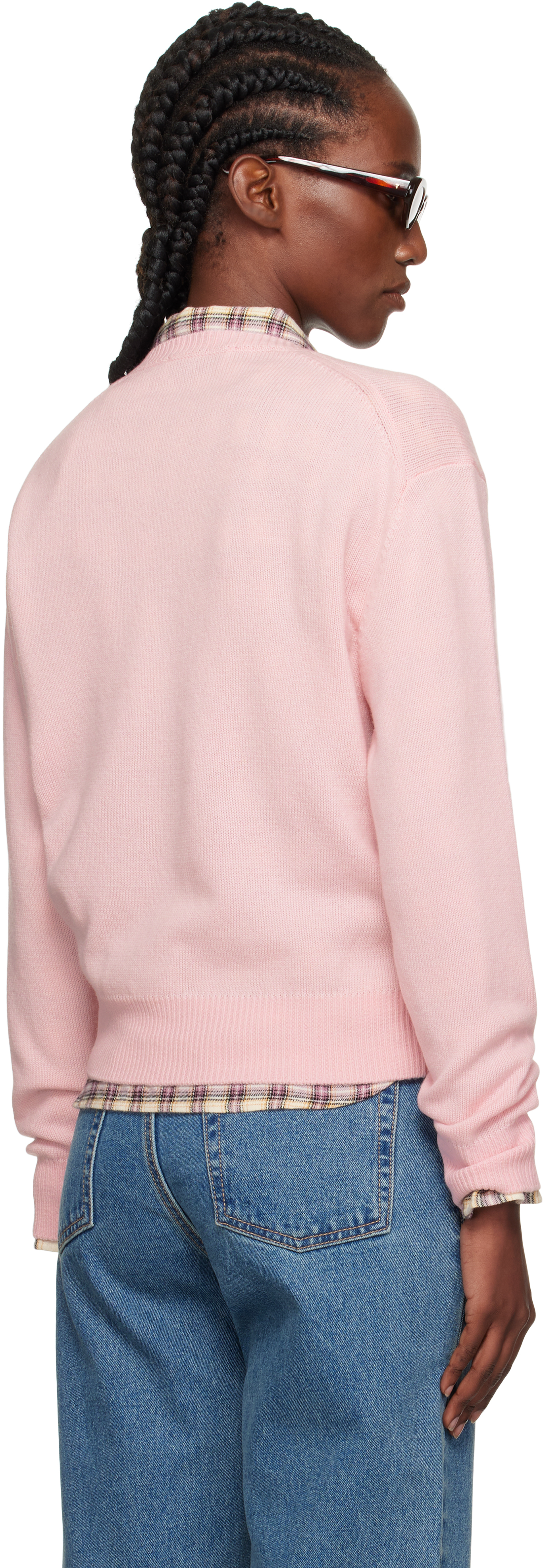 Dunst Pink Cashmere V-neck Sweater In Pink