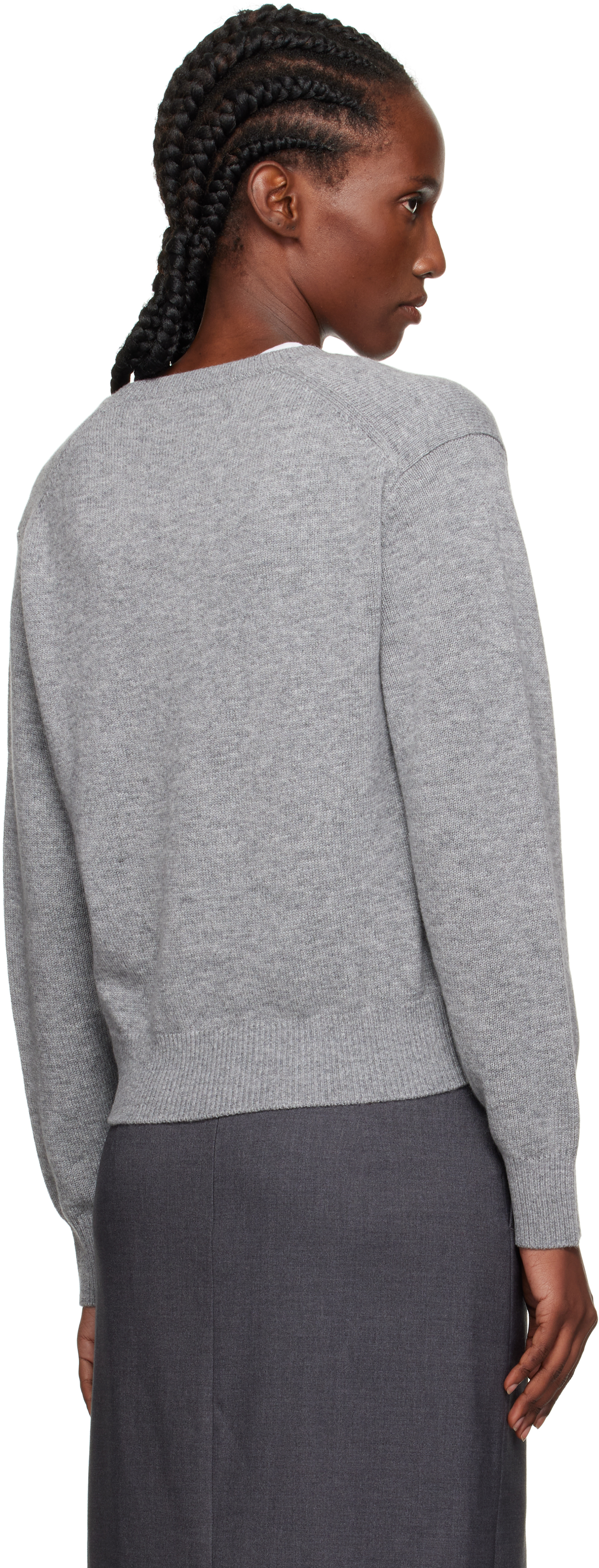 Dunst V-neck Long-sleeved Sweater In Gray
