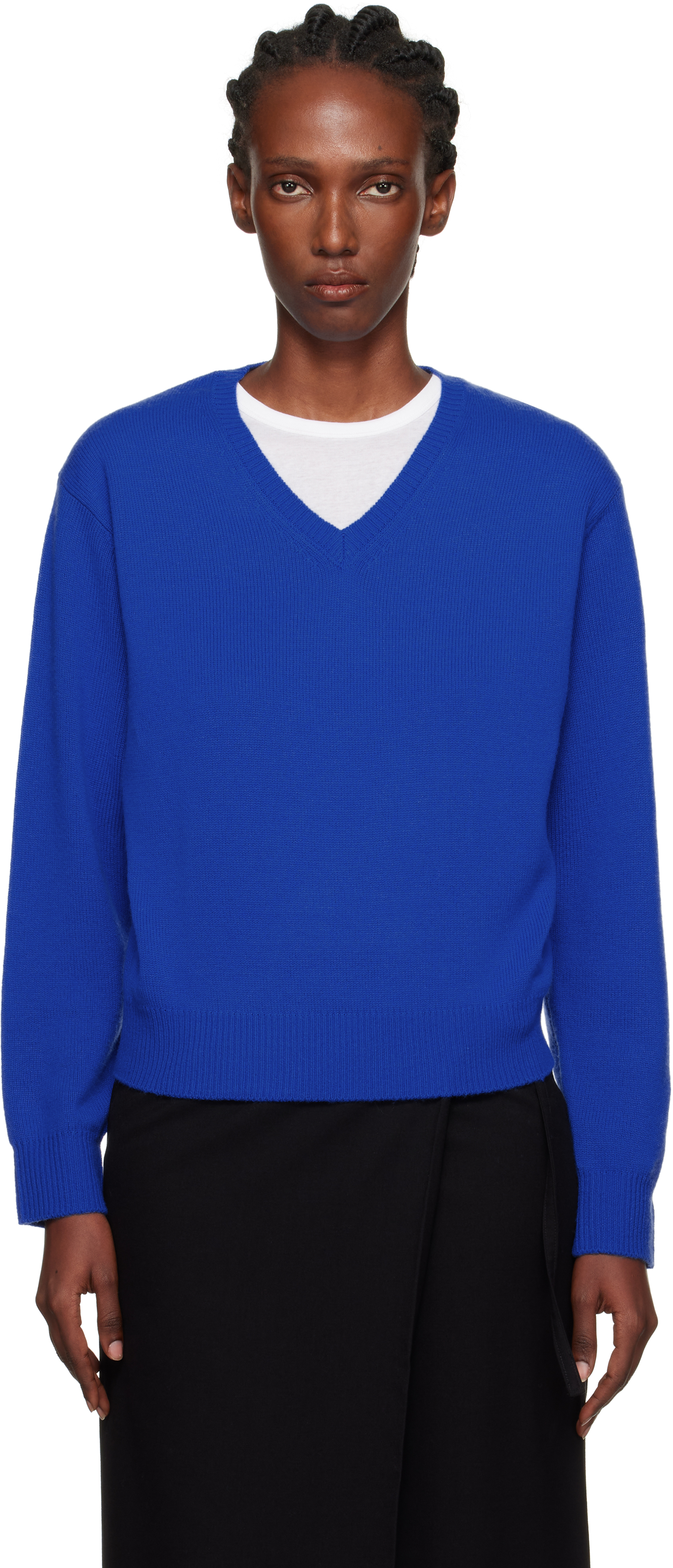 Dunst Blue Cashmere V-neck Sweater
