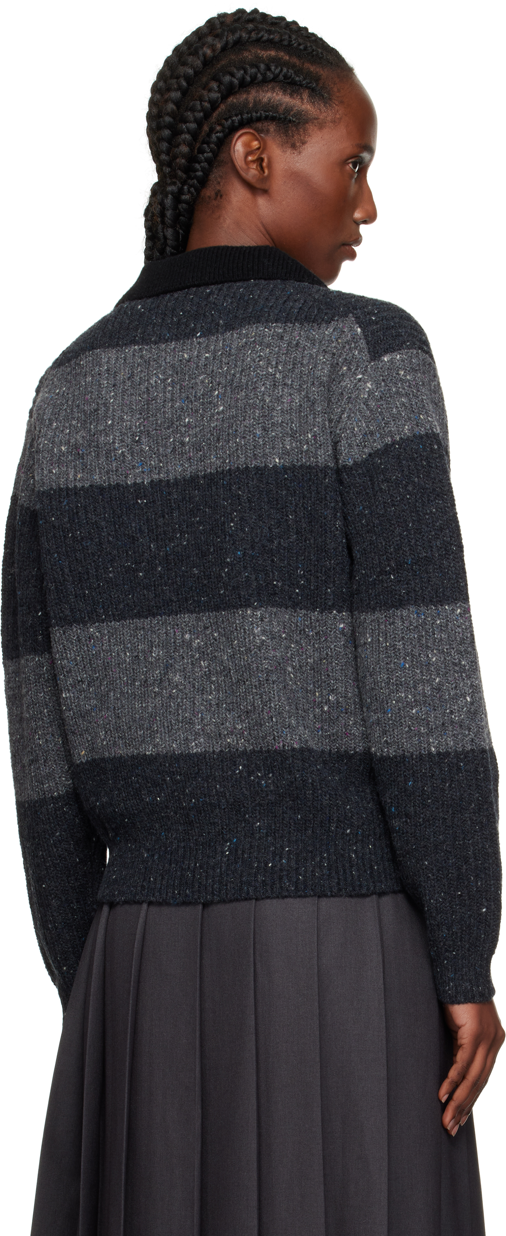 Dunst Gray Chunky Rugby Polo In Multi