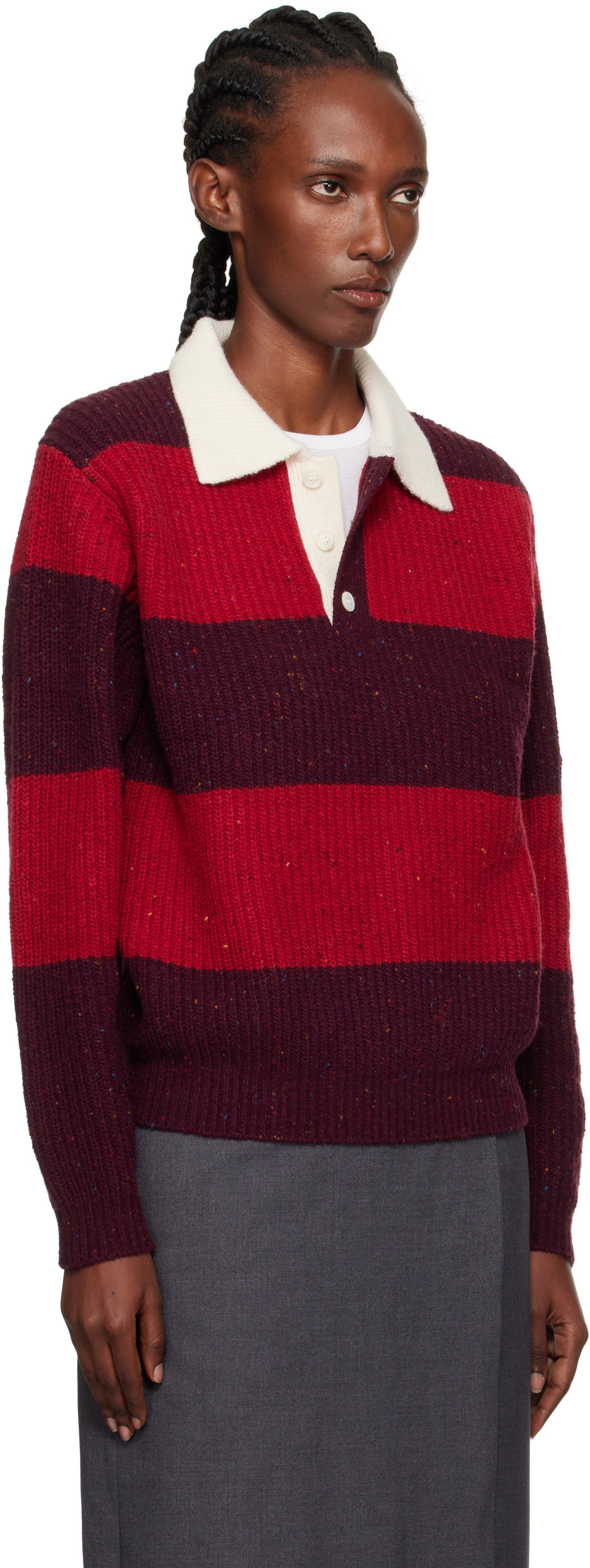 Dunst Red & Brown Chunky Polo In Multi