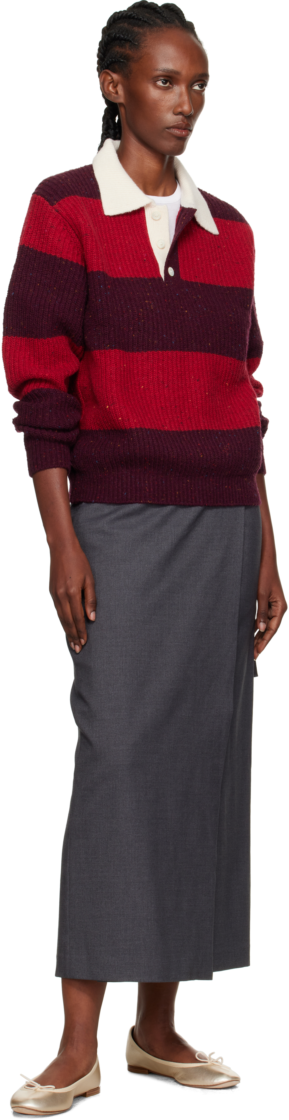 Dunst Red & Brown Chunky Polo In Multi