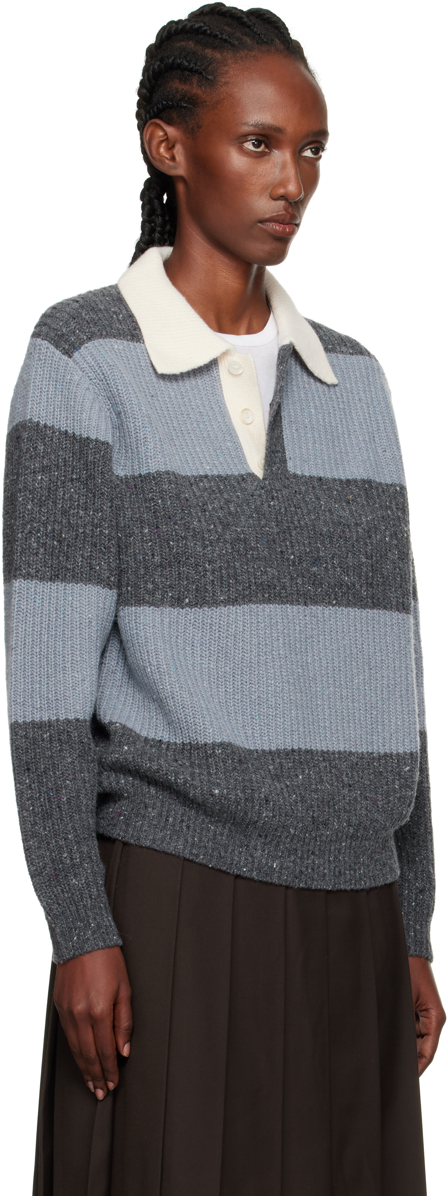 Dunst Blue & Gray Chunky Rugby Polo In Blue