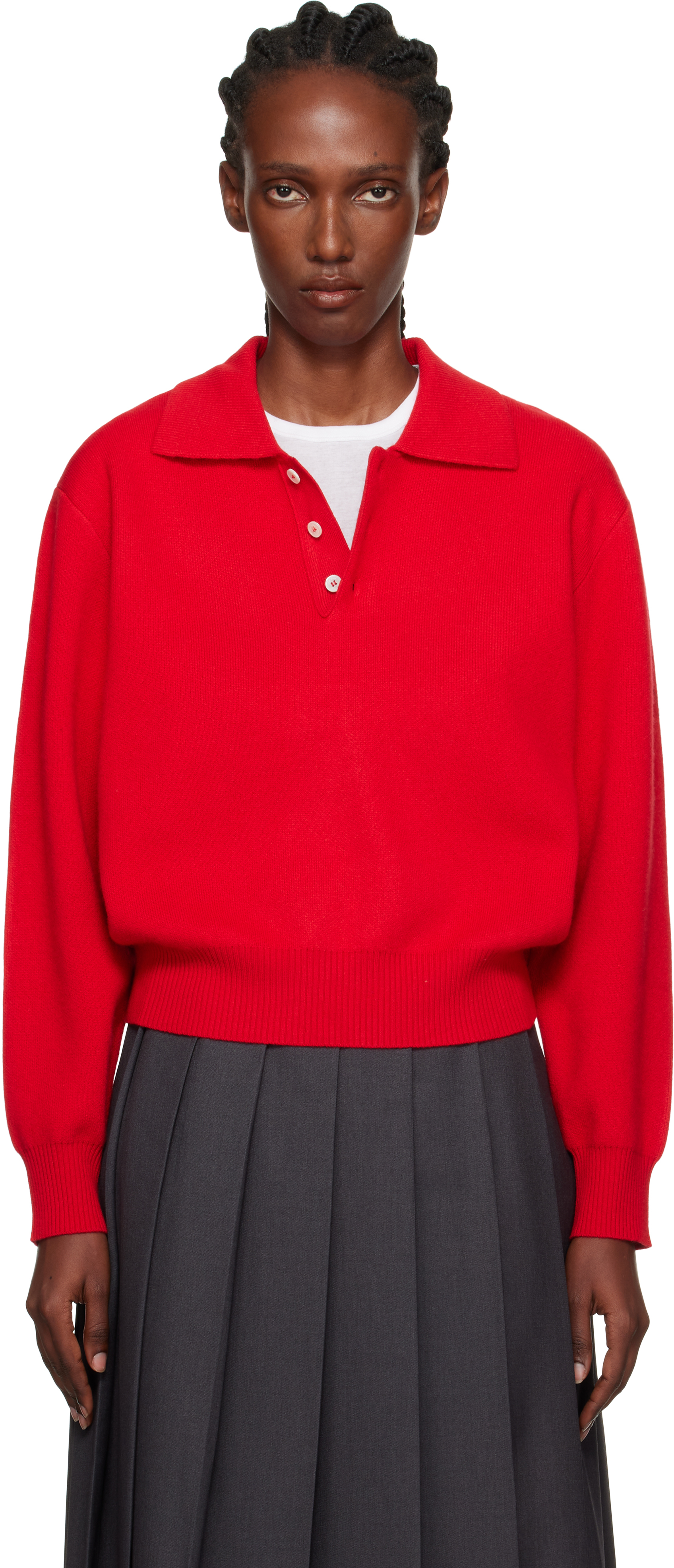 Dunst Red Collared Sweater Polo