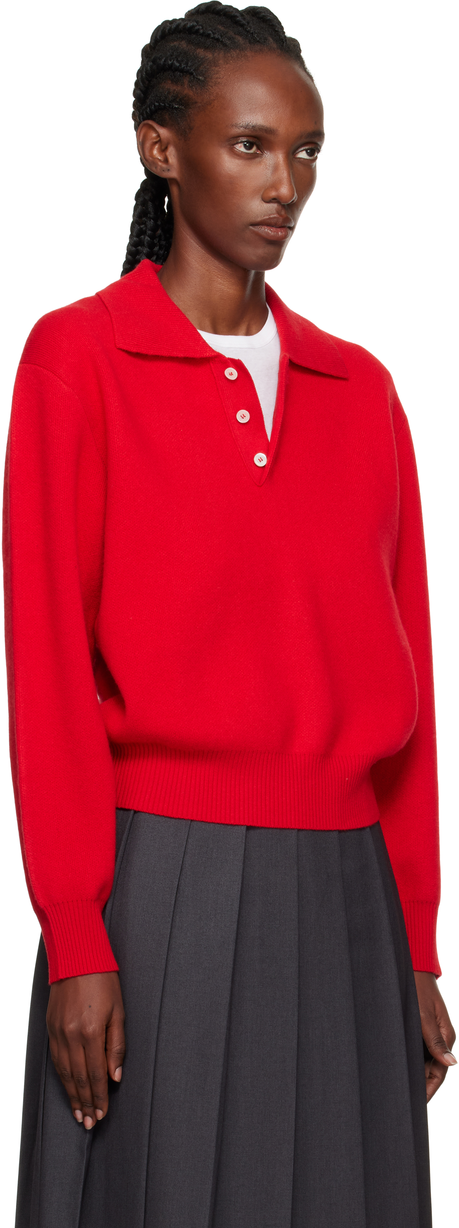 Dunst Red Collared Sweater Polo In Red