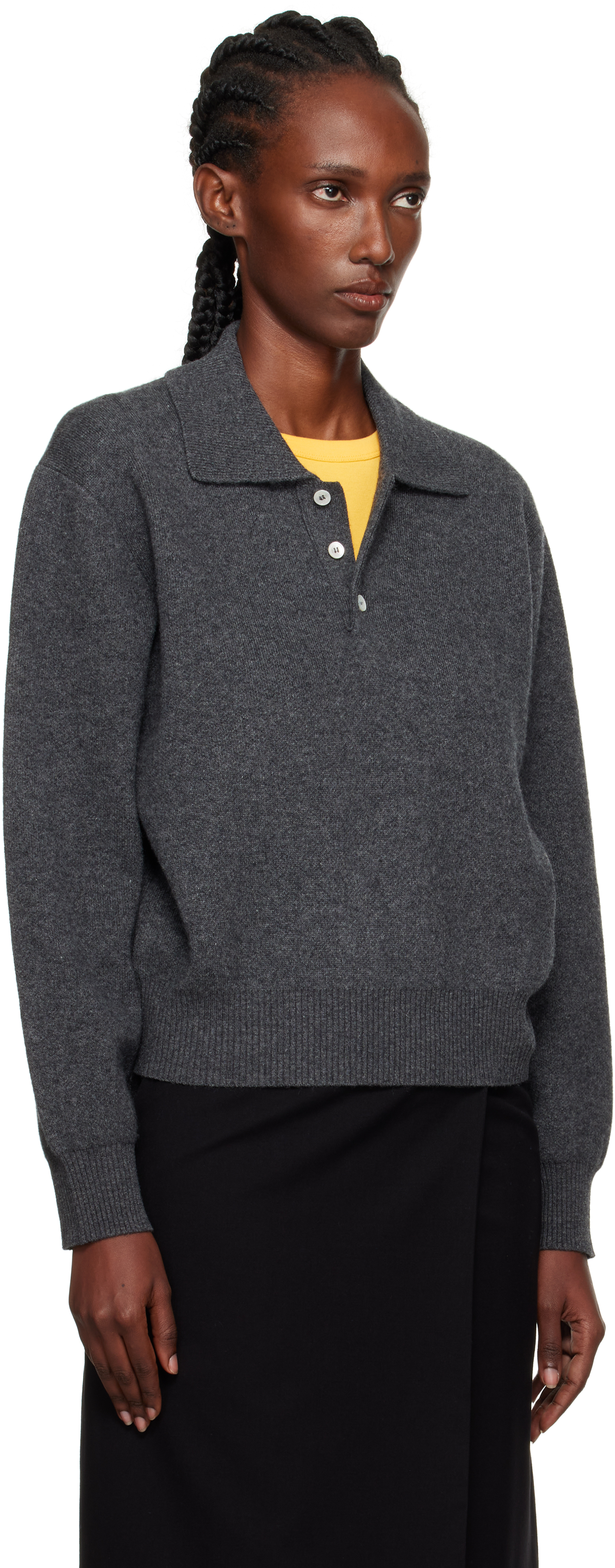 Dunst Long-sleeved Button-detailed Sweater In Gray
