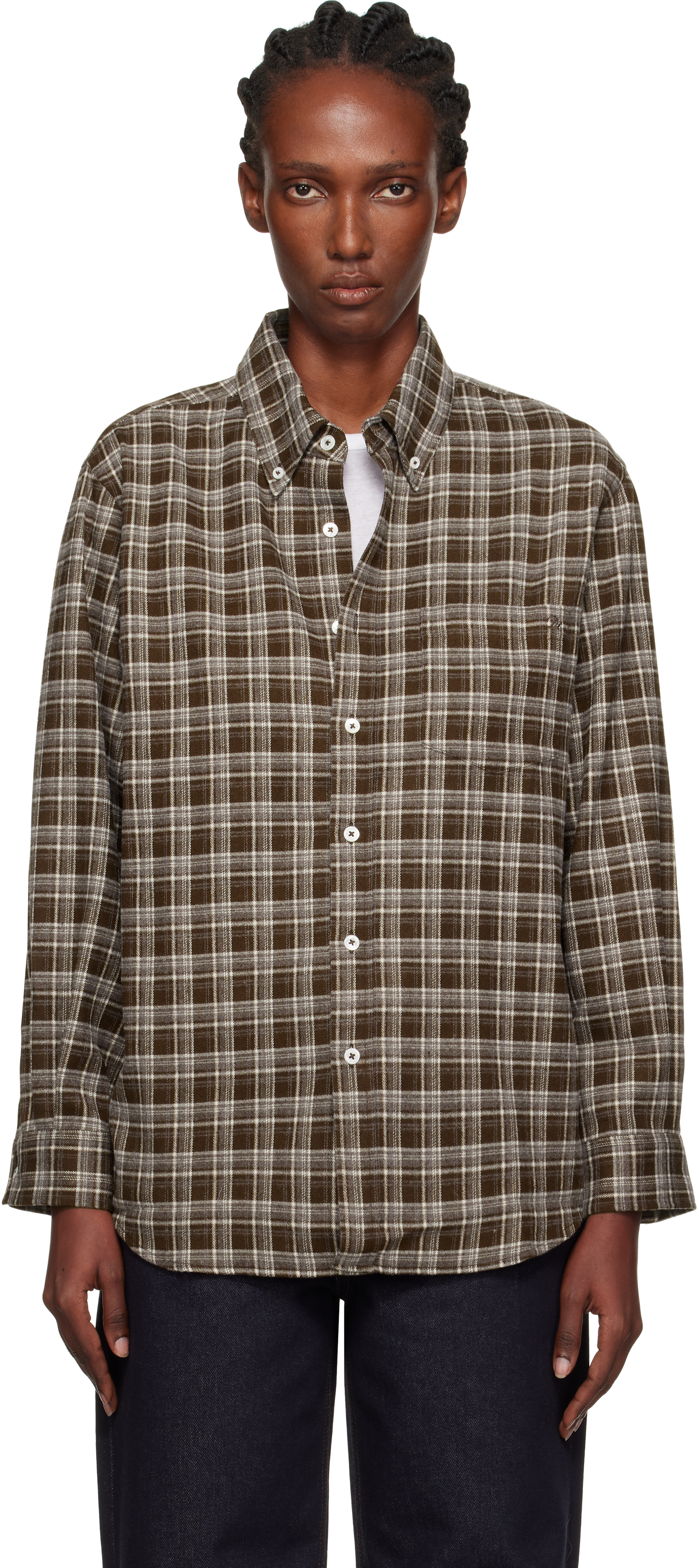 Dunst Brown Check Flannel Shirt