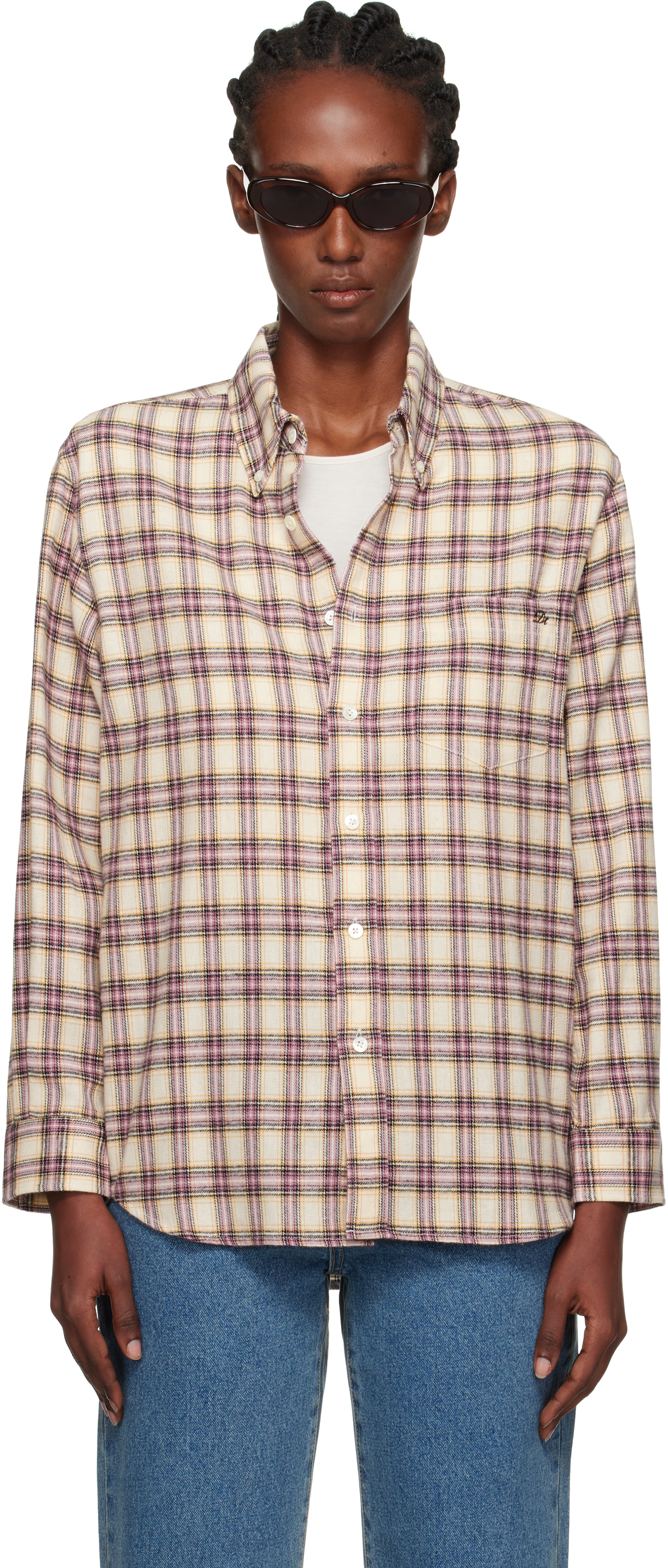 Dunst Beige & Pink Check Flannel Shirt
