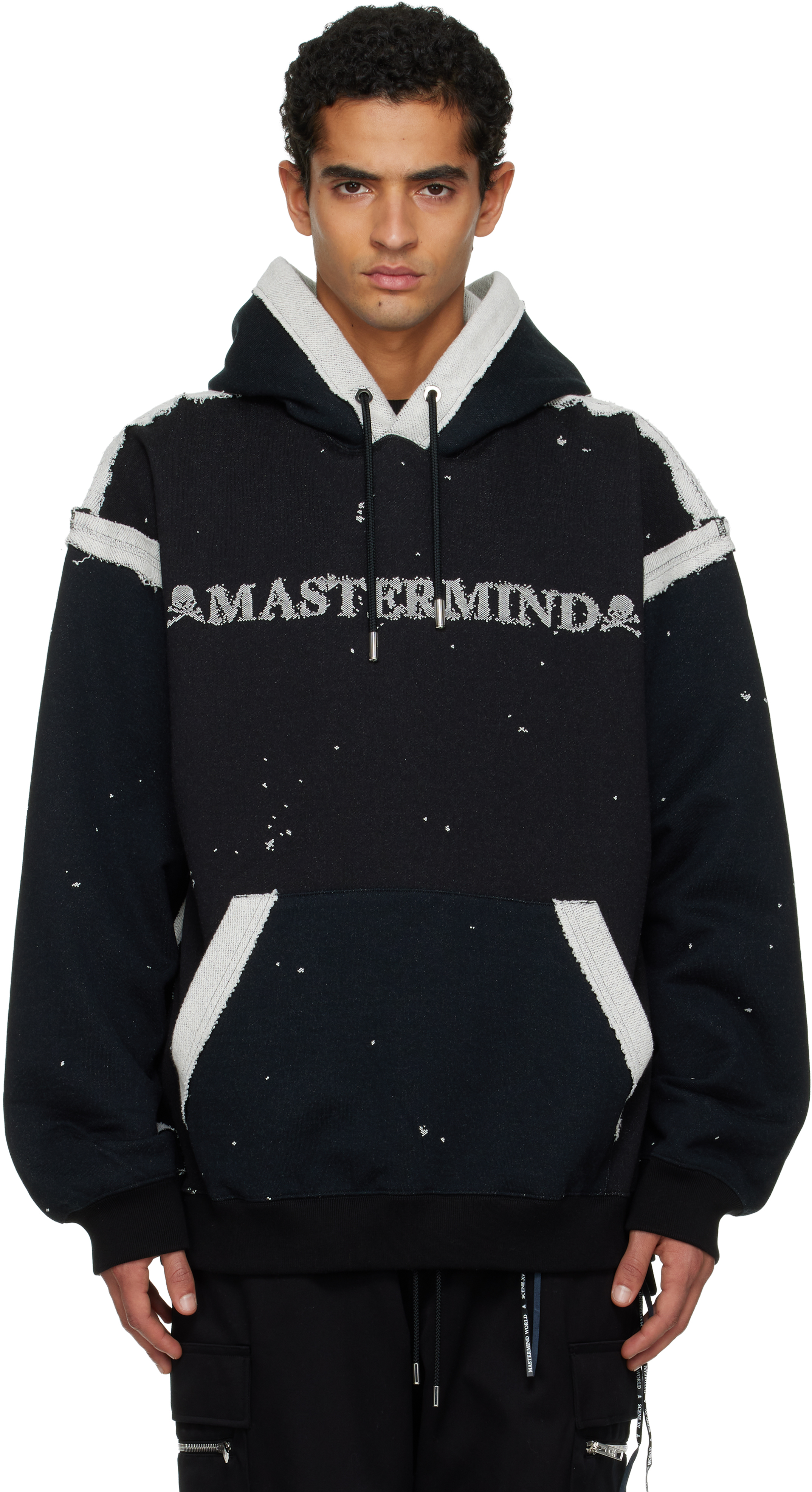 Mastermind Japan Black Cut-off Hoodie In Black