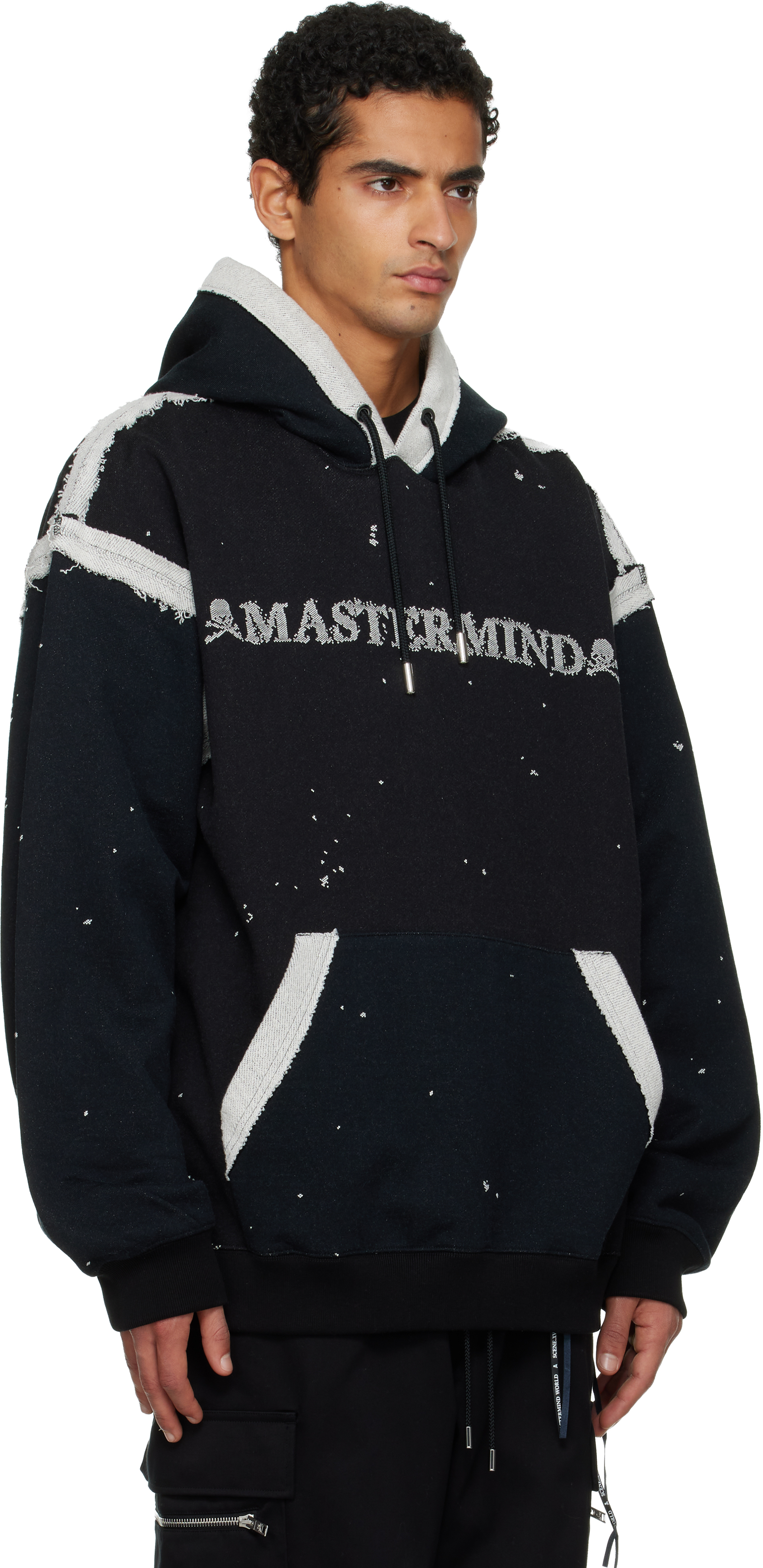 Mastermind Japan Black Cut-off Hoodie In Black