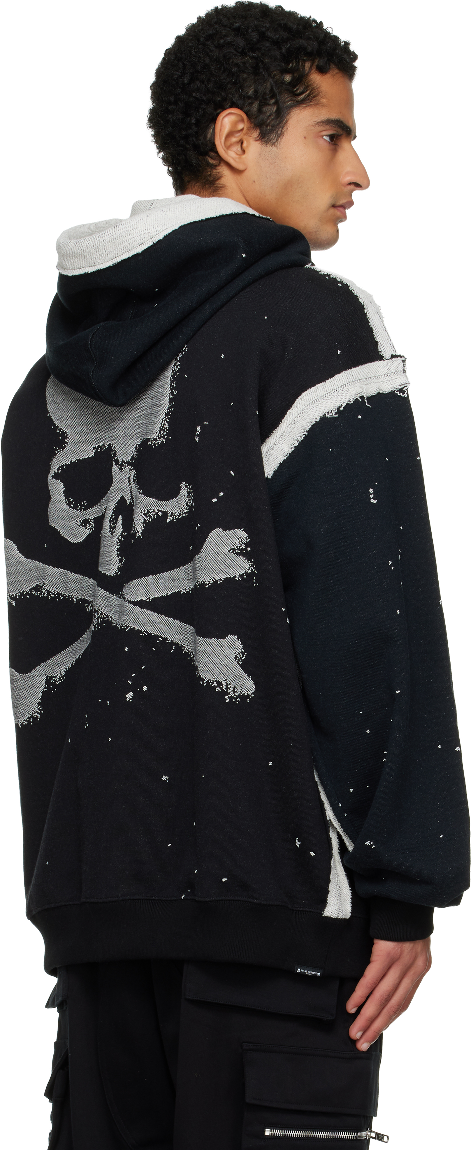 Mastermind Japan Black Cut-off Hoodie In Black