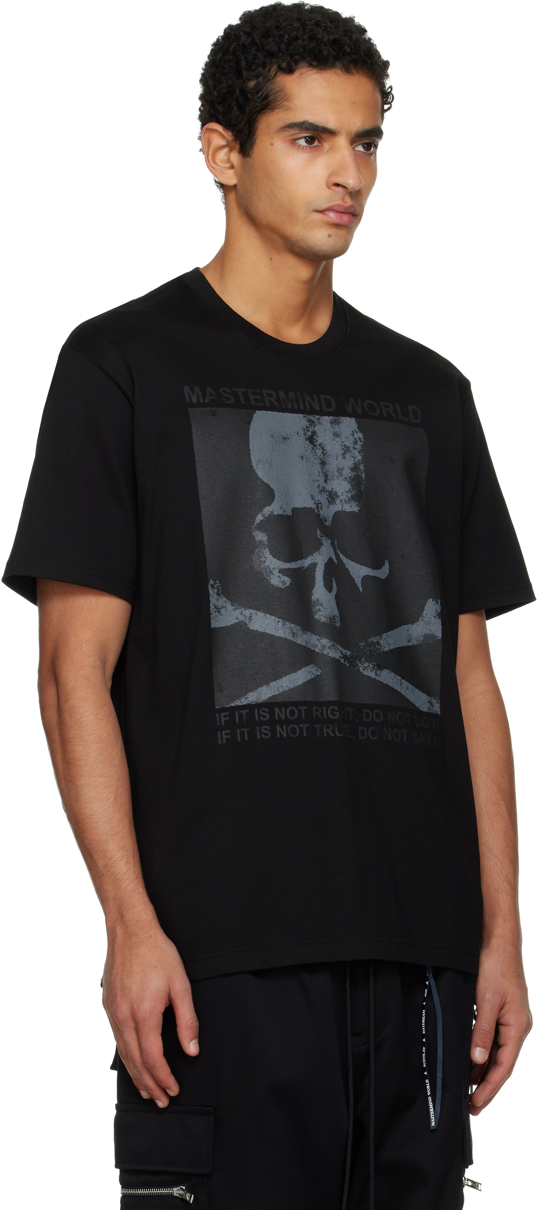 Mastermind Japan Black Poster Ss T-shirt In Black