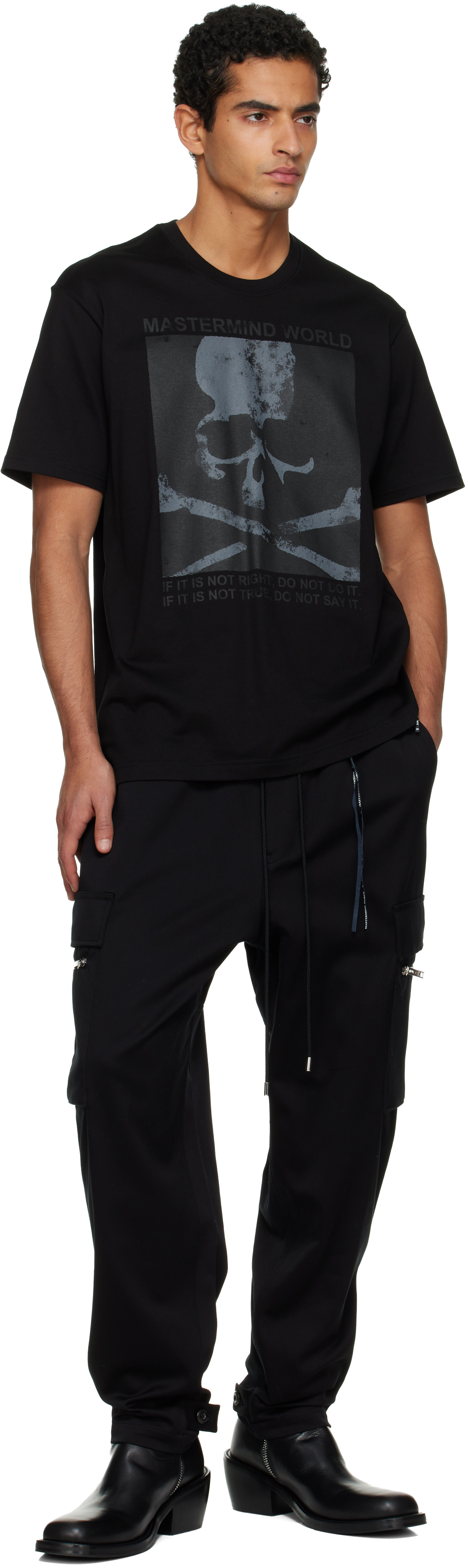 Mastermind Japan Black Poster Ss T-shirt In Black