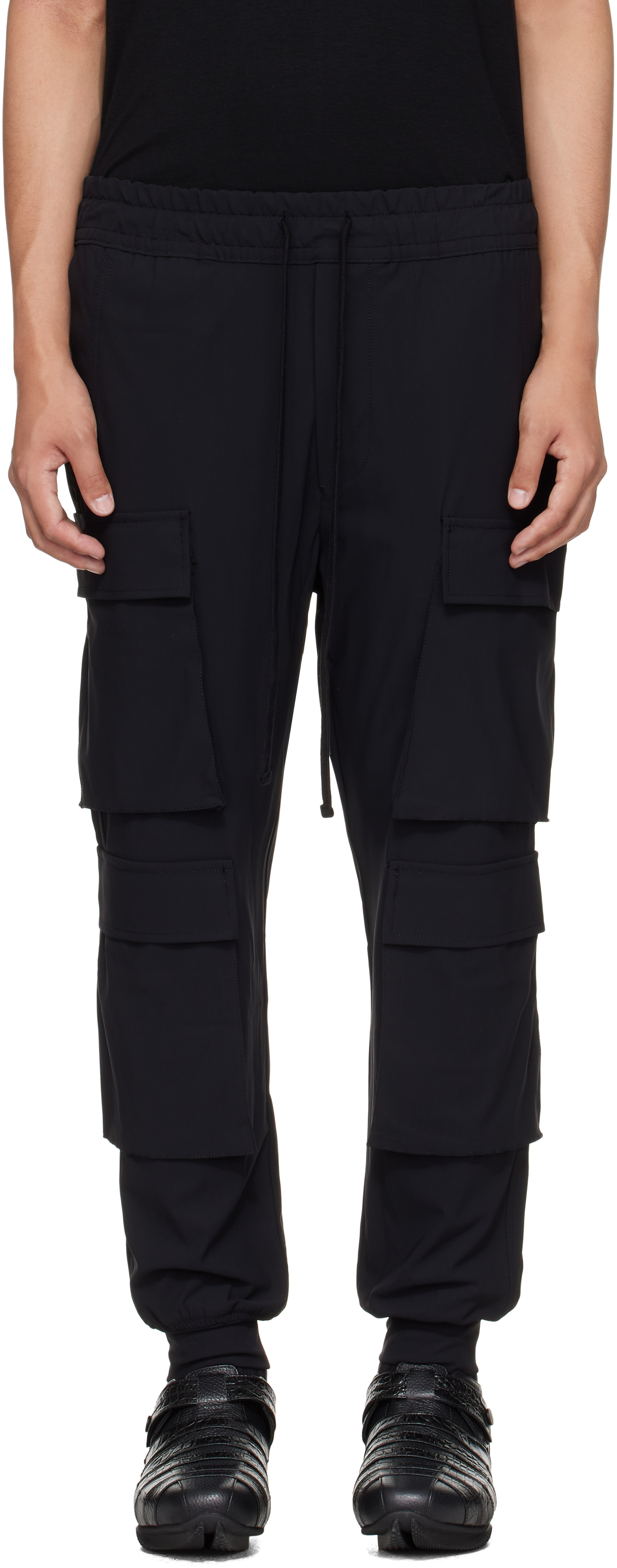 Thom Krom Pleated Cargo Casual Pants In Black