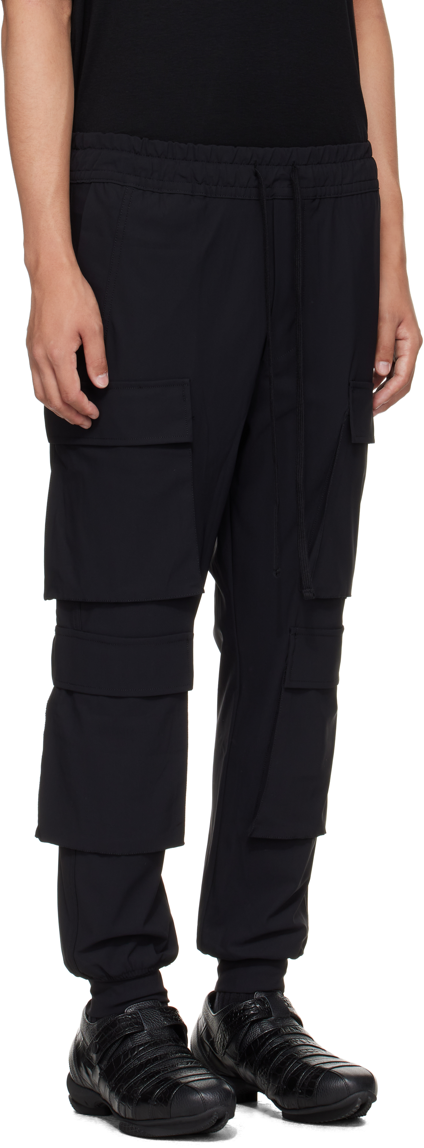 Thom Krom Pleated Cargo Casual Pants In Black
