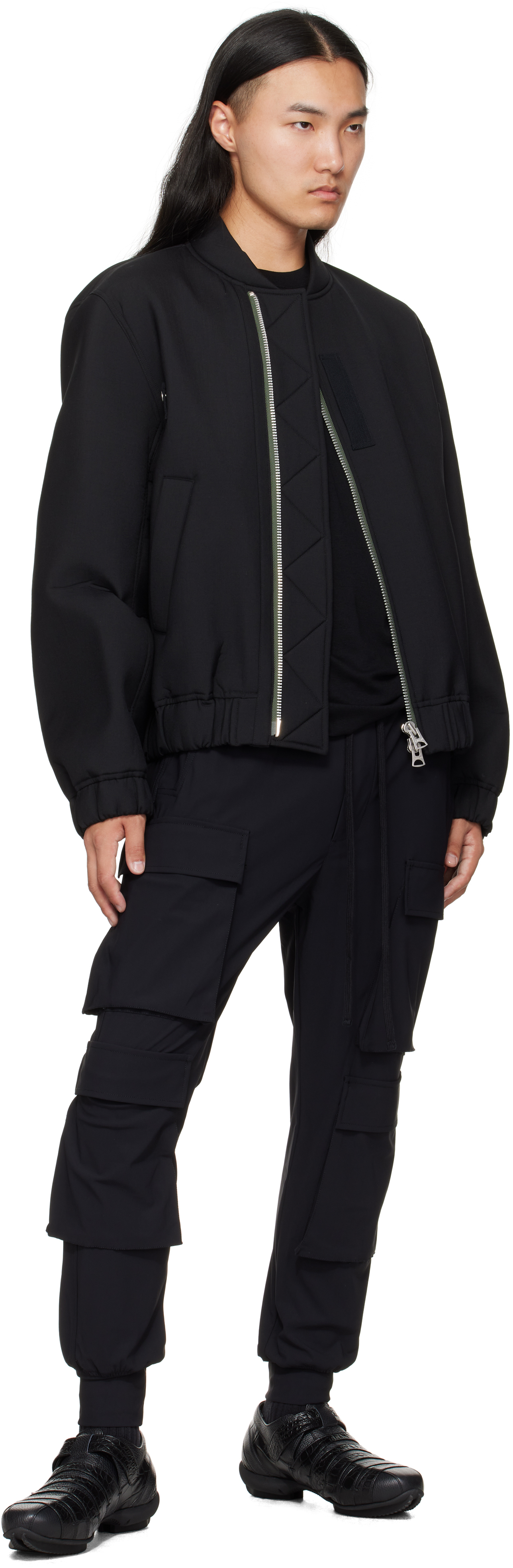 Thom Krom Pleated Cargo Casual Pants In Black