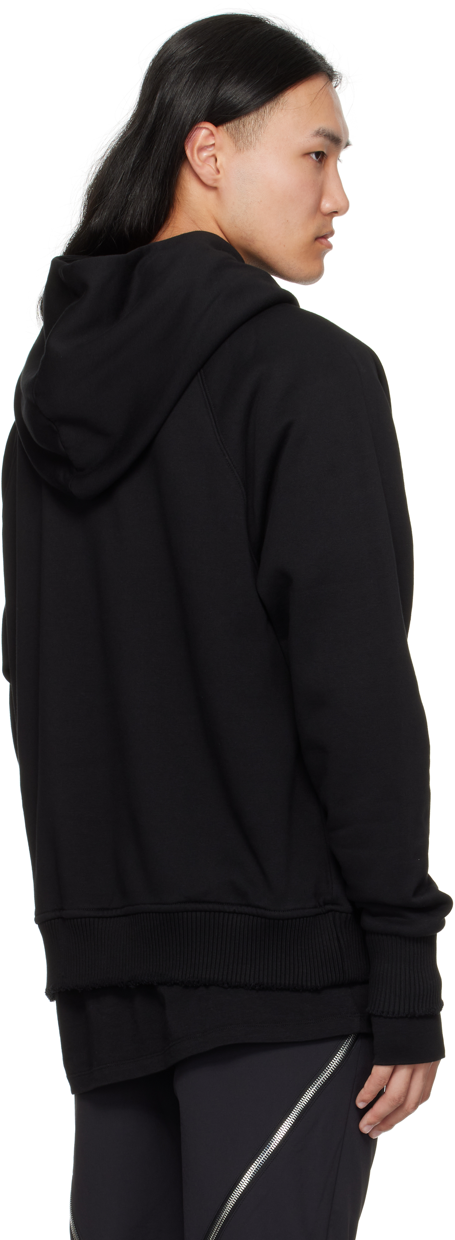Thom Krom Ribbed-trim Long-sleeve Hoodie In Black