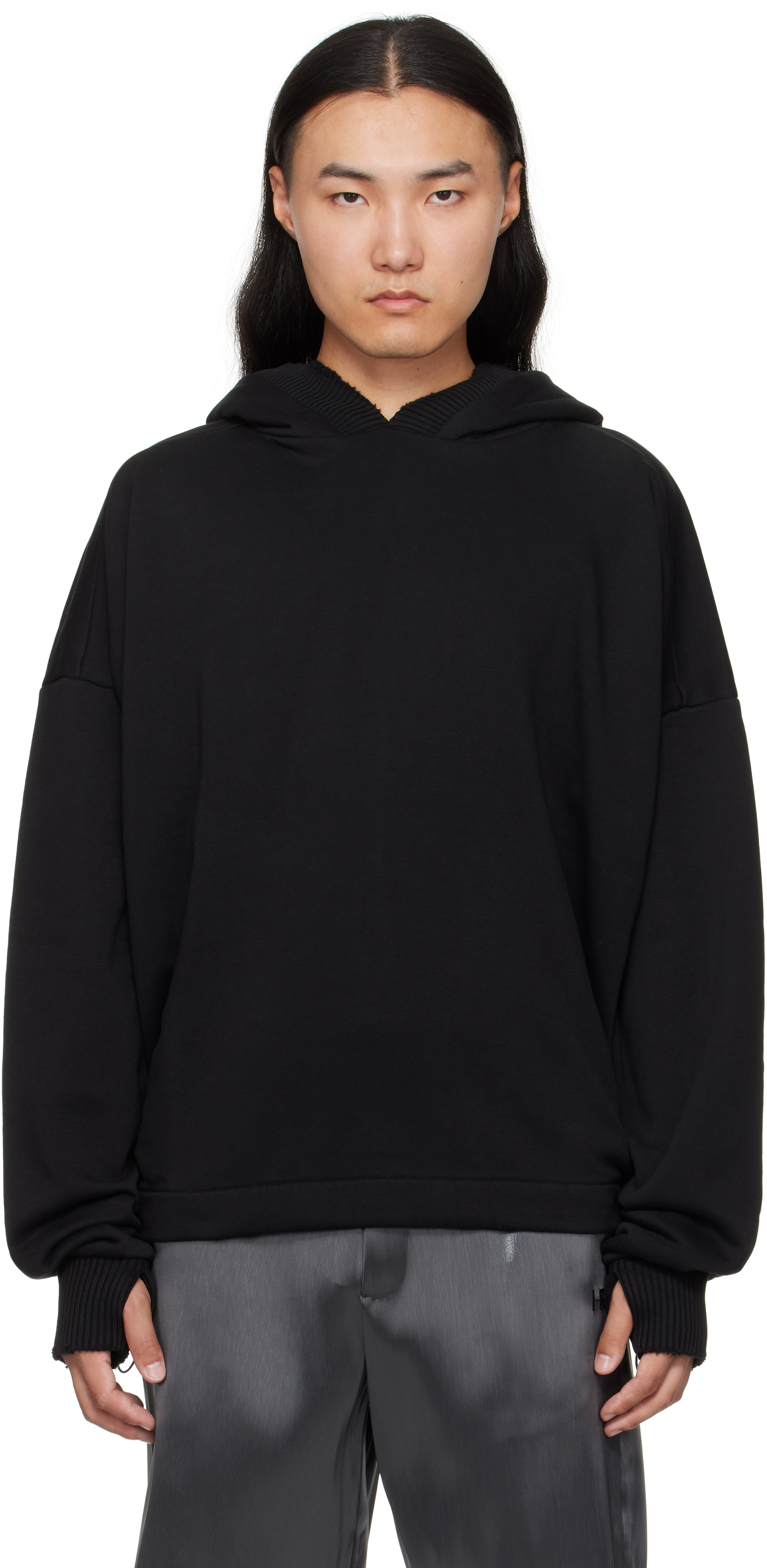 【関税込み】Solid Homme ブラック ニット ジップフーディ セール】 オーバーサイズ ジップアップニットパーカー