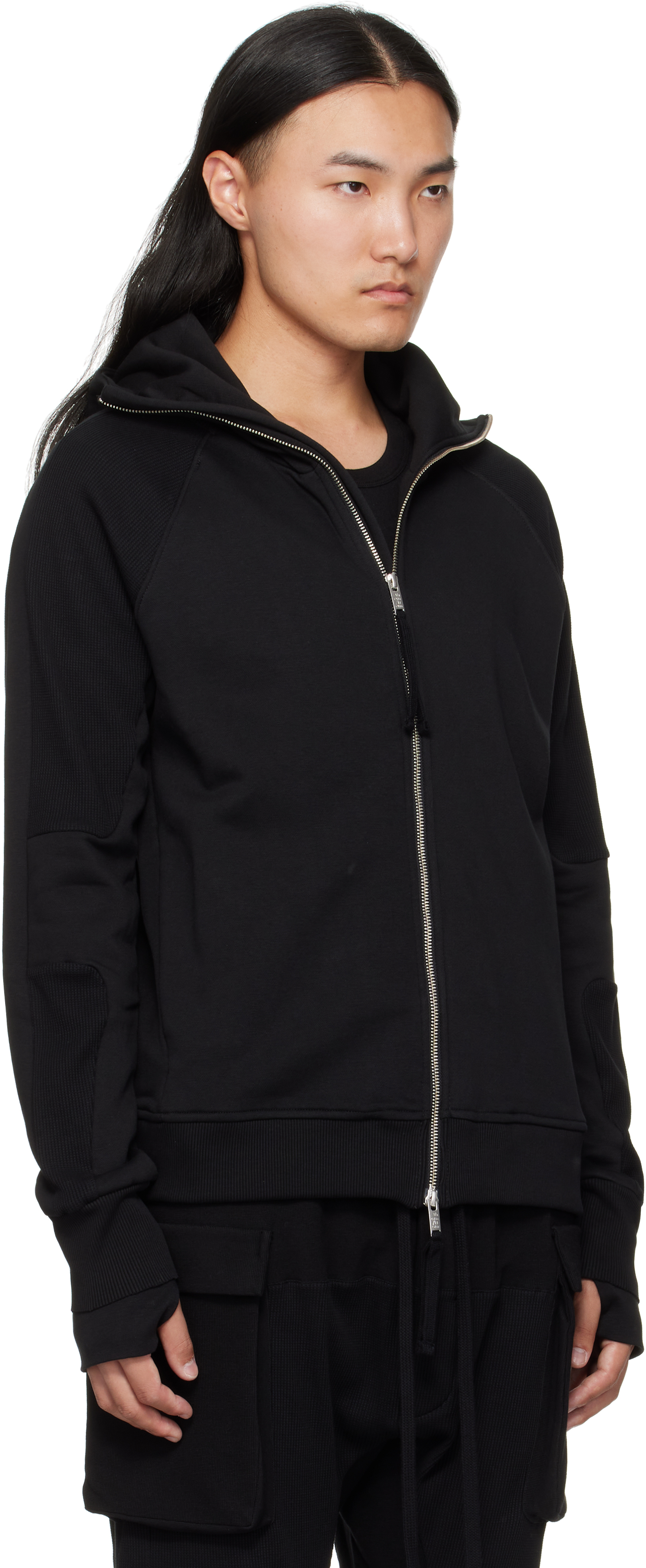 Thom Krom Hooded Casual Jacket In Black