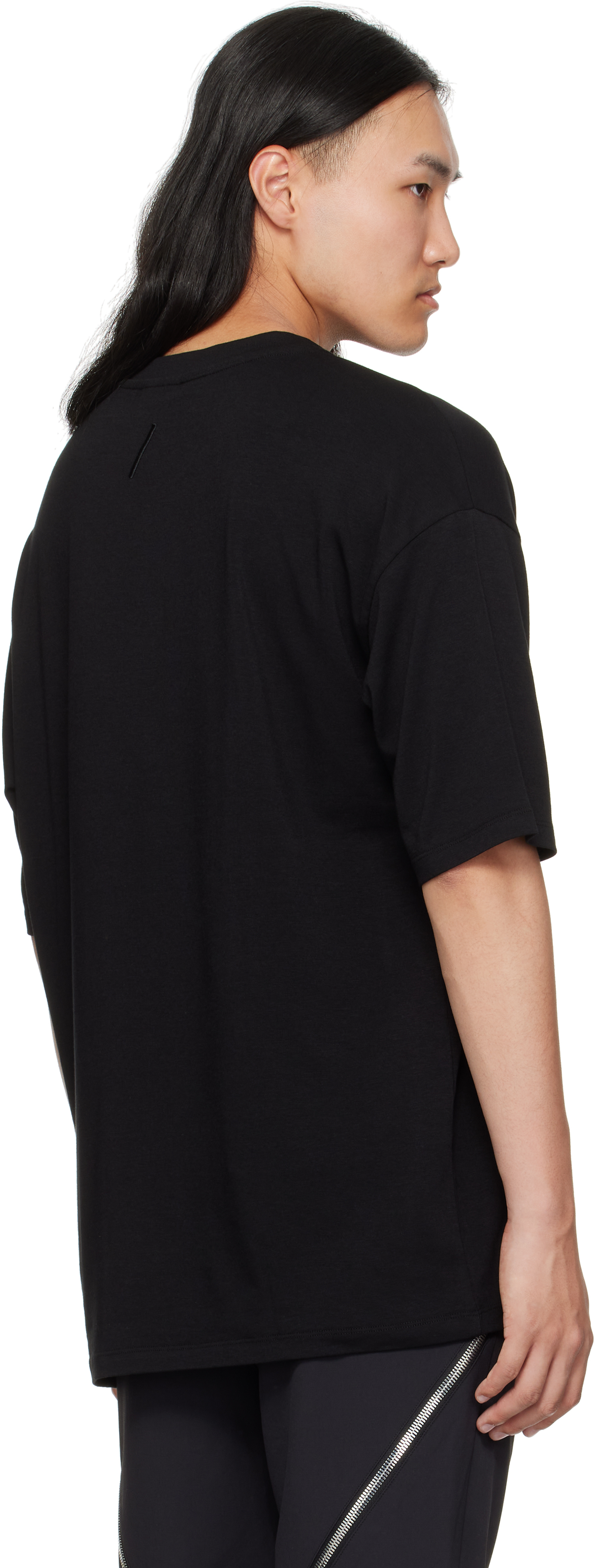 Thom Krom Oversized Patched Print Cotton-modal Stretch Jersey T-shirt In Black