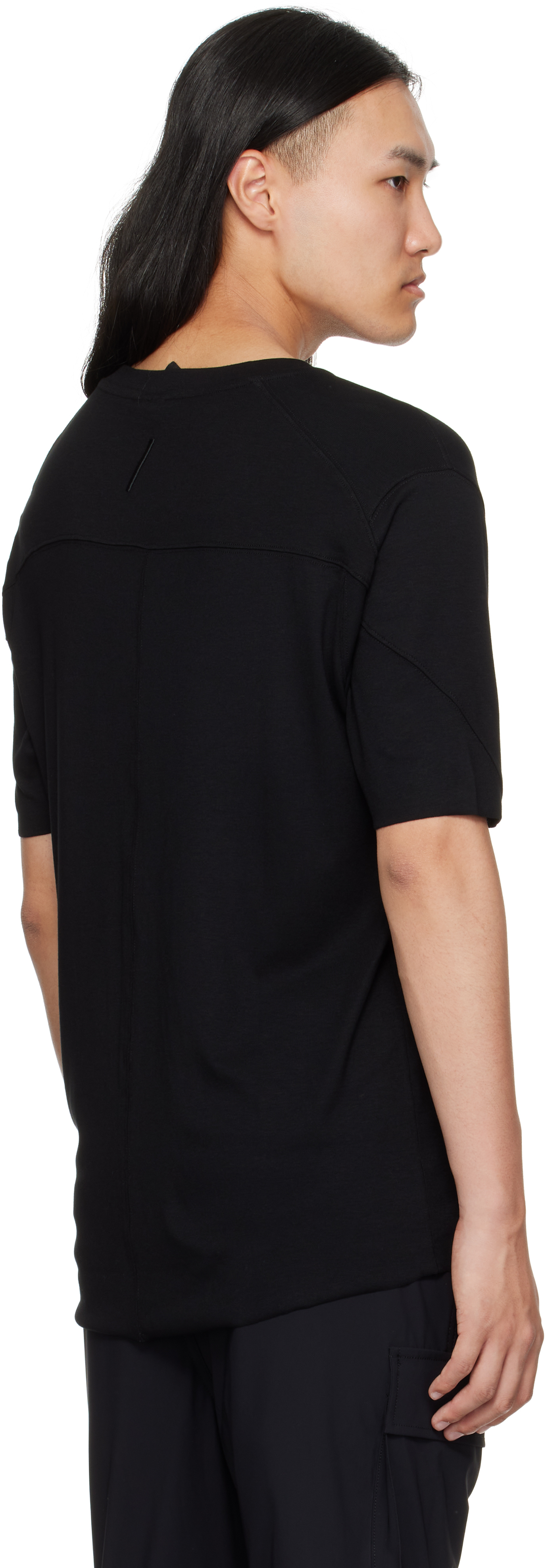 Thom Krom Oversized Patched Print Cotton-modal Stretch Jersey T-shirt In Black