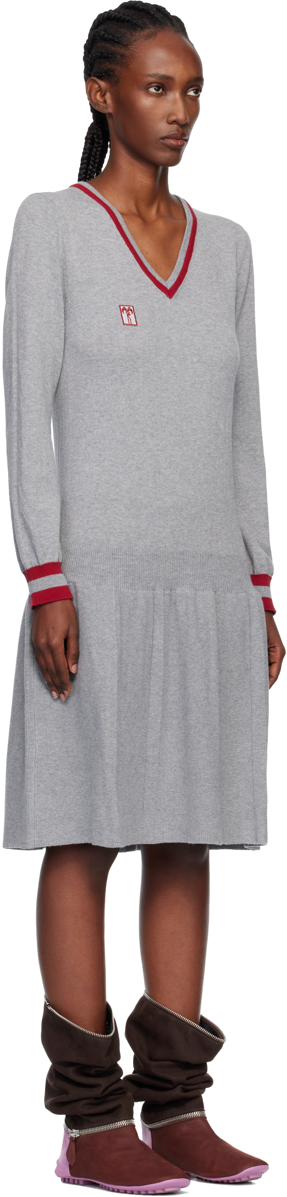 Kiko Kostadinov Gray Vivian Jumper Midi Dress In Gray