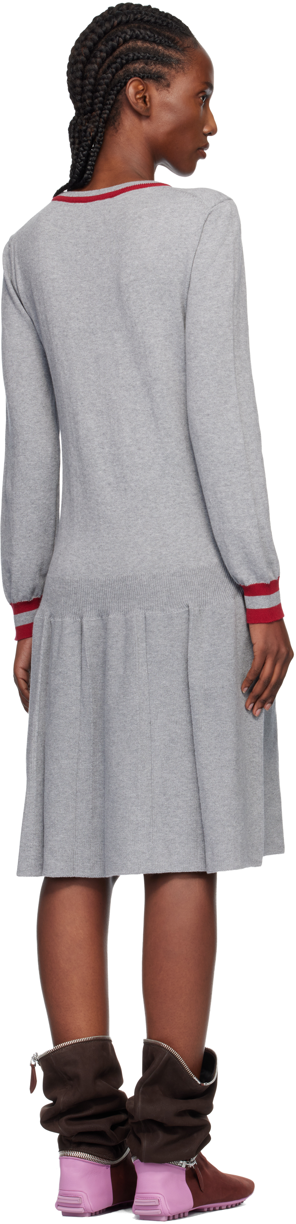 Kiko Kostadinov Gray Vivian Jumper Midi Dress In Gray