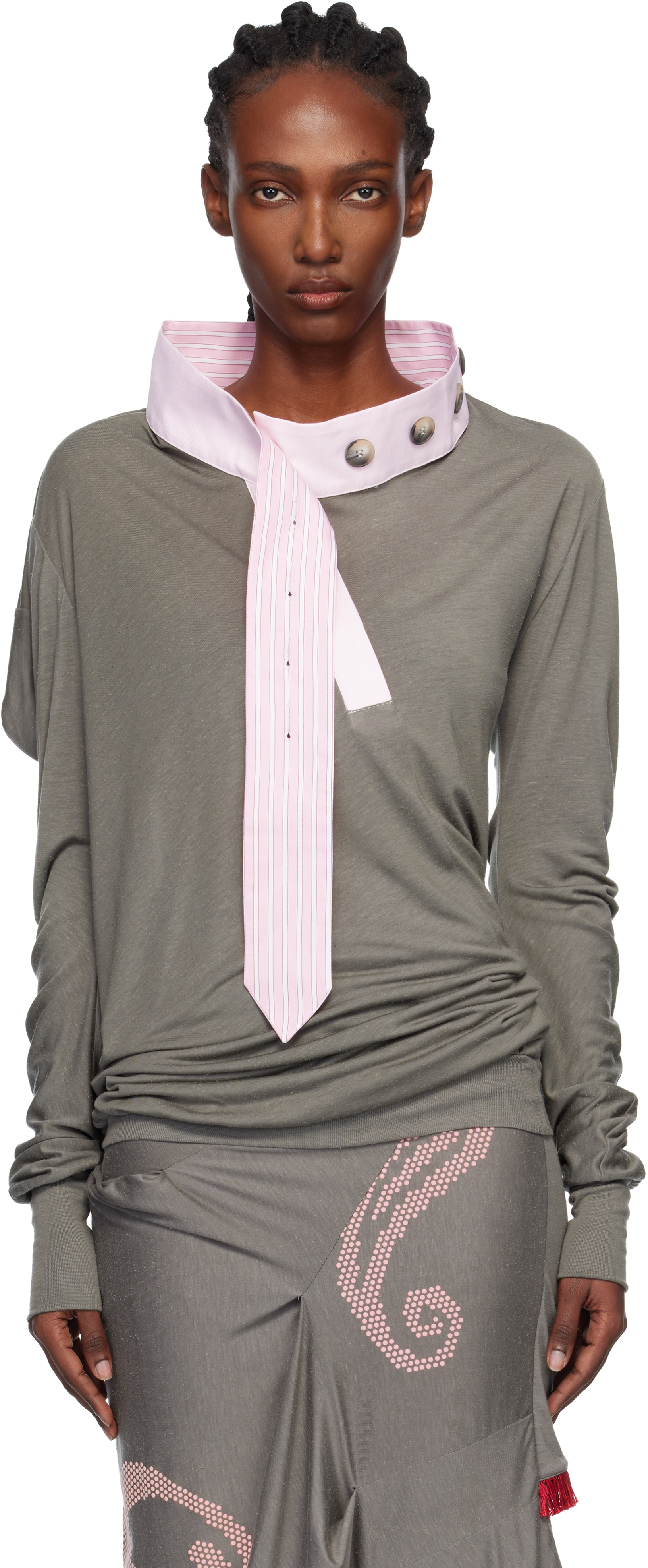 Kiko Kostadinov Gray Howe Jersey Top In Gray