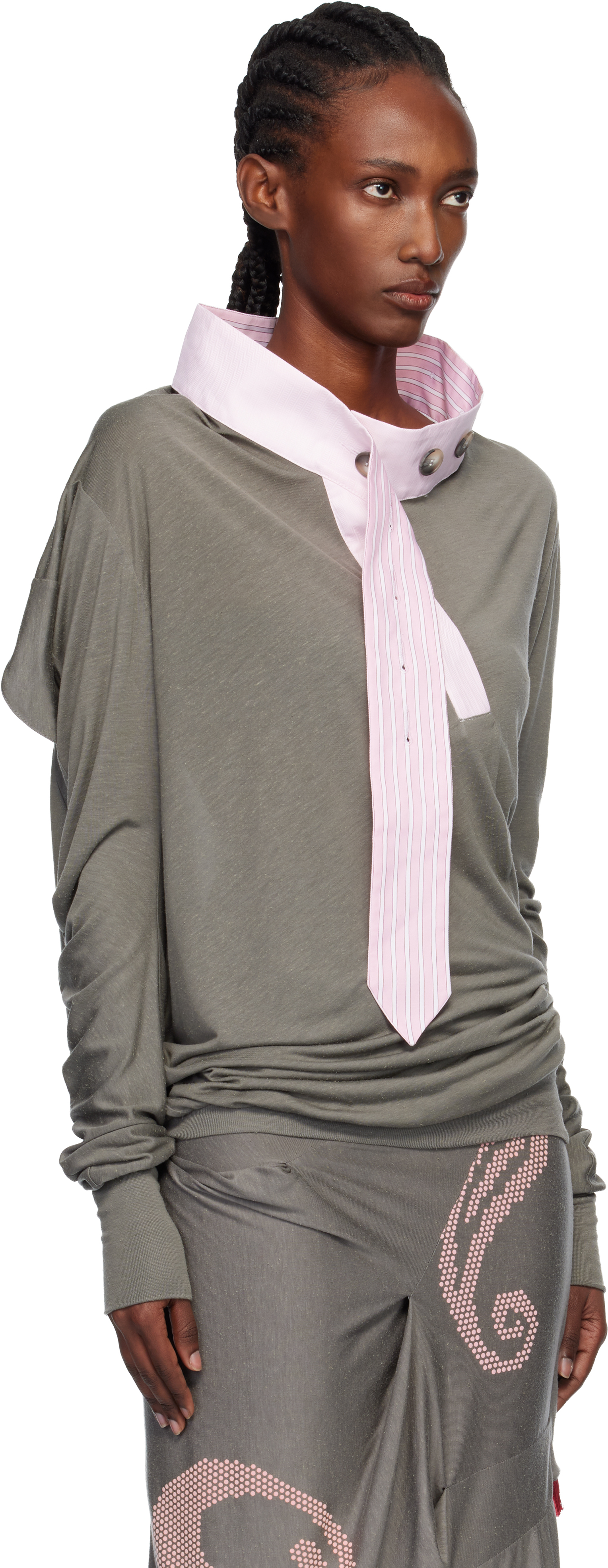 Kiko Kostadinov Gray Howe Jersey Top In Gray