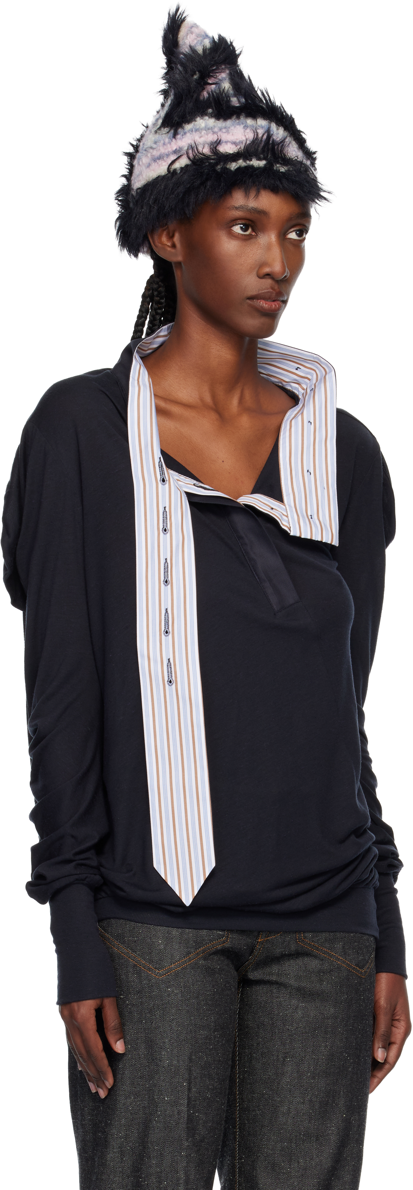 Kiko Kostadinov Black Howe Jersey Top In Black