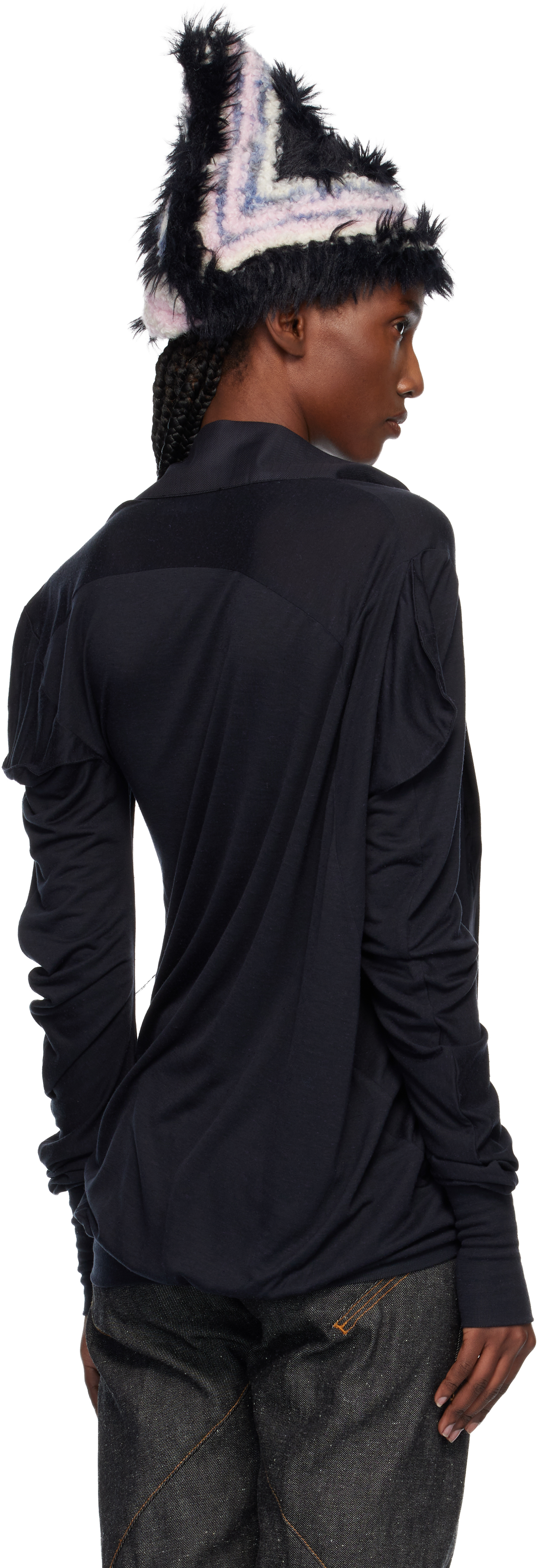 Kiko Kostadinov Black Howe Jersey Top In Black