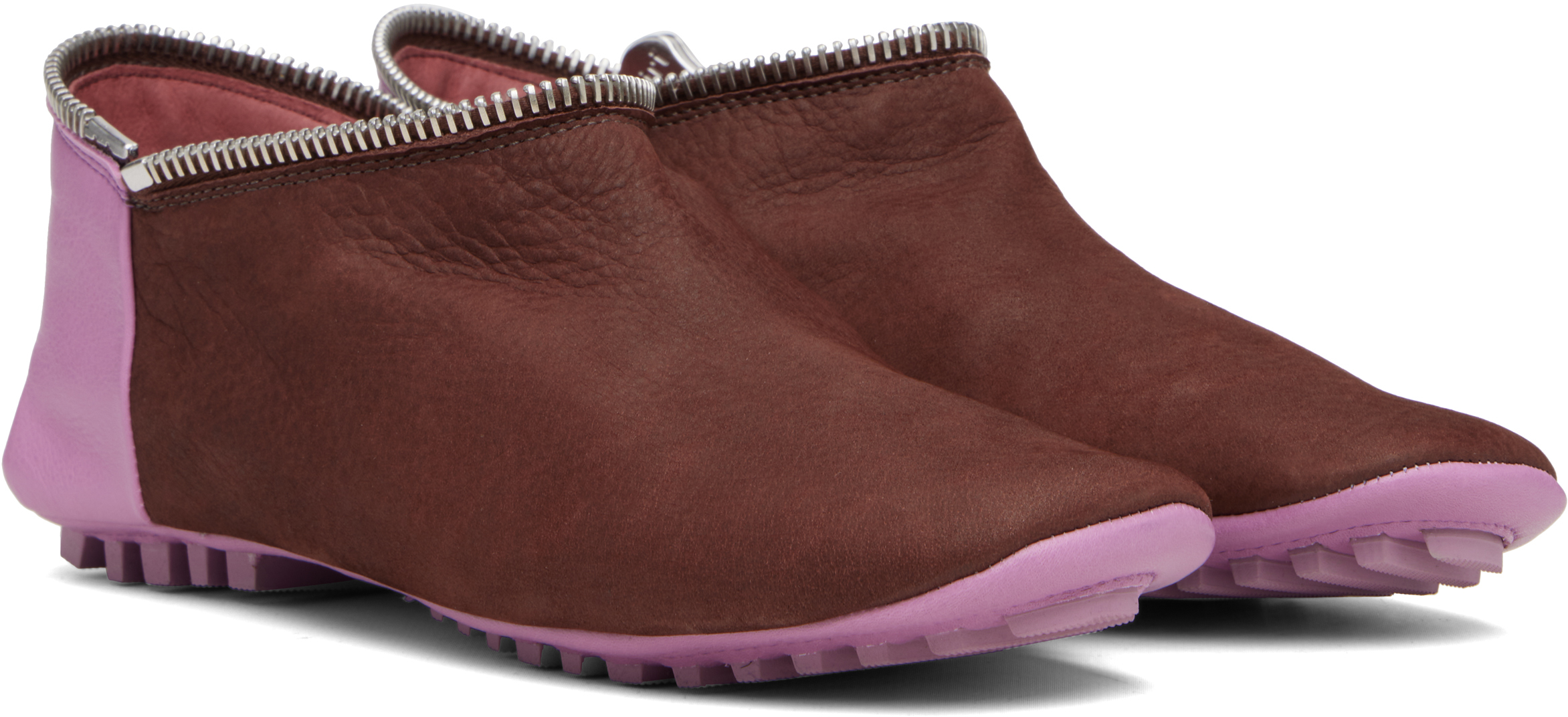 Kiko Kostadinov Burgundy & Brown Modular Driving Boots In Brown