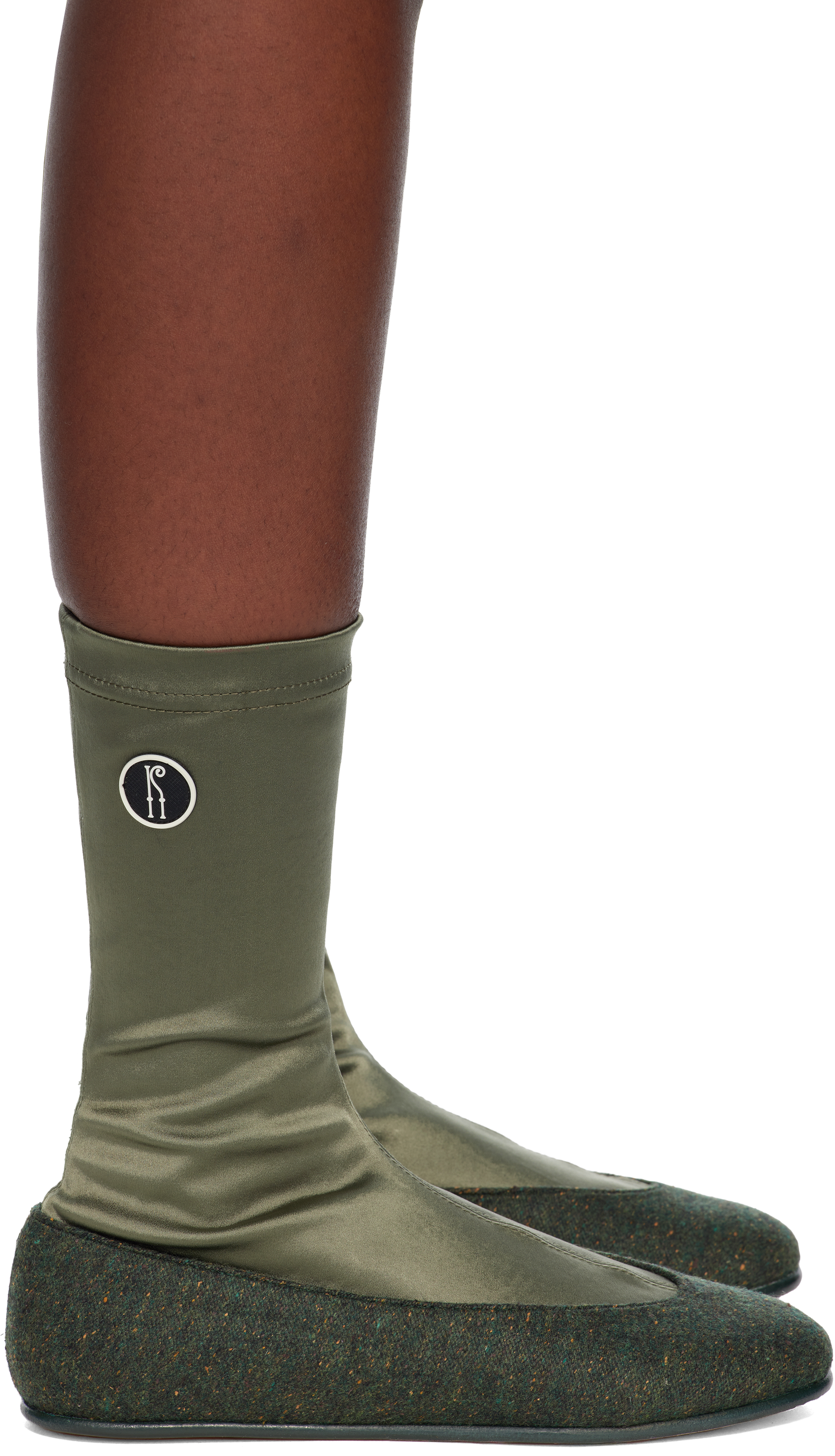Kiko Kostadinov Khaki Proxima Low Ballerina Boots In Green