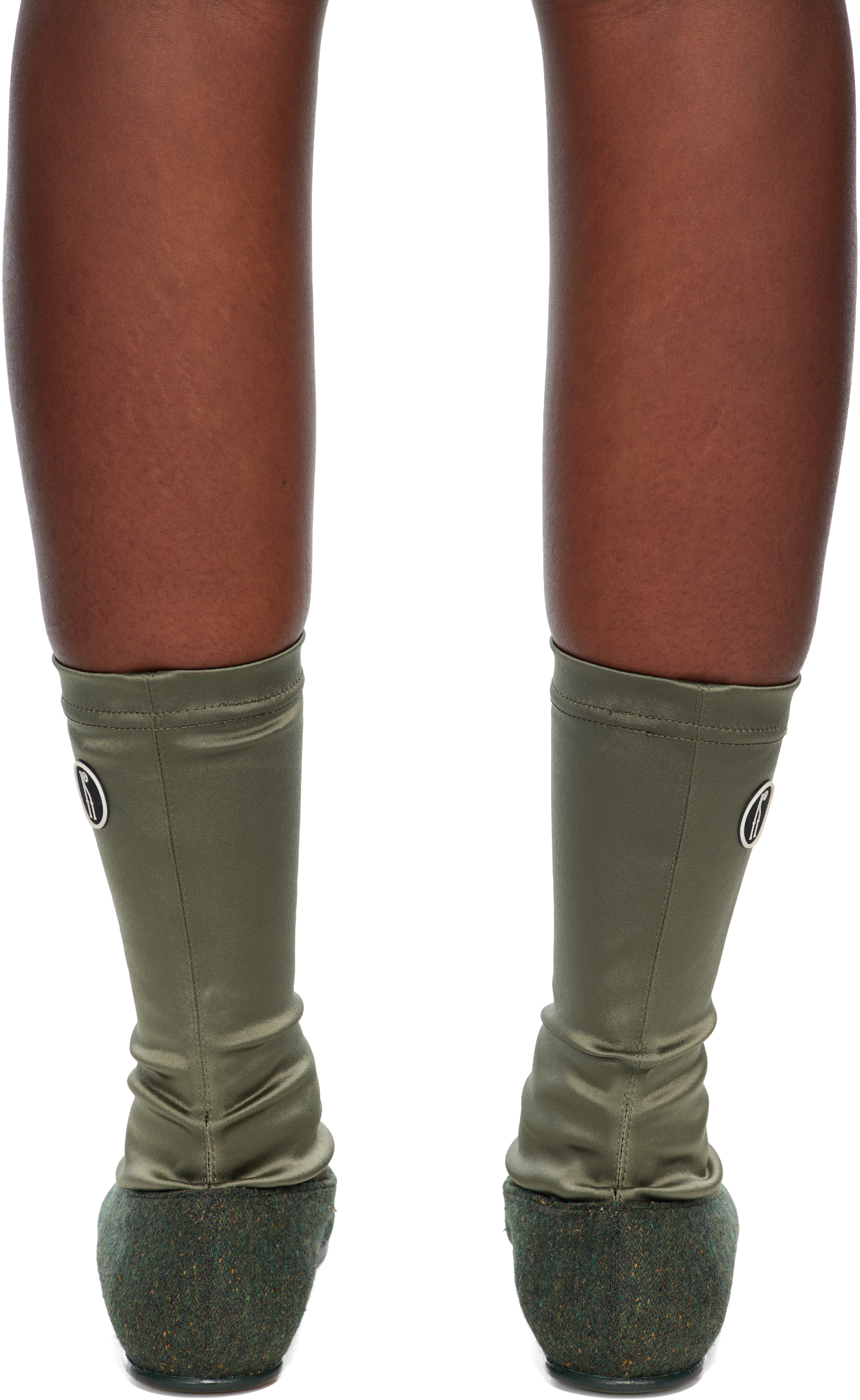 Kiko Kostadinov Khaki Proxima Low Ballerina Boots In Green