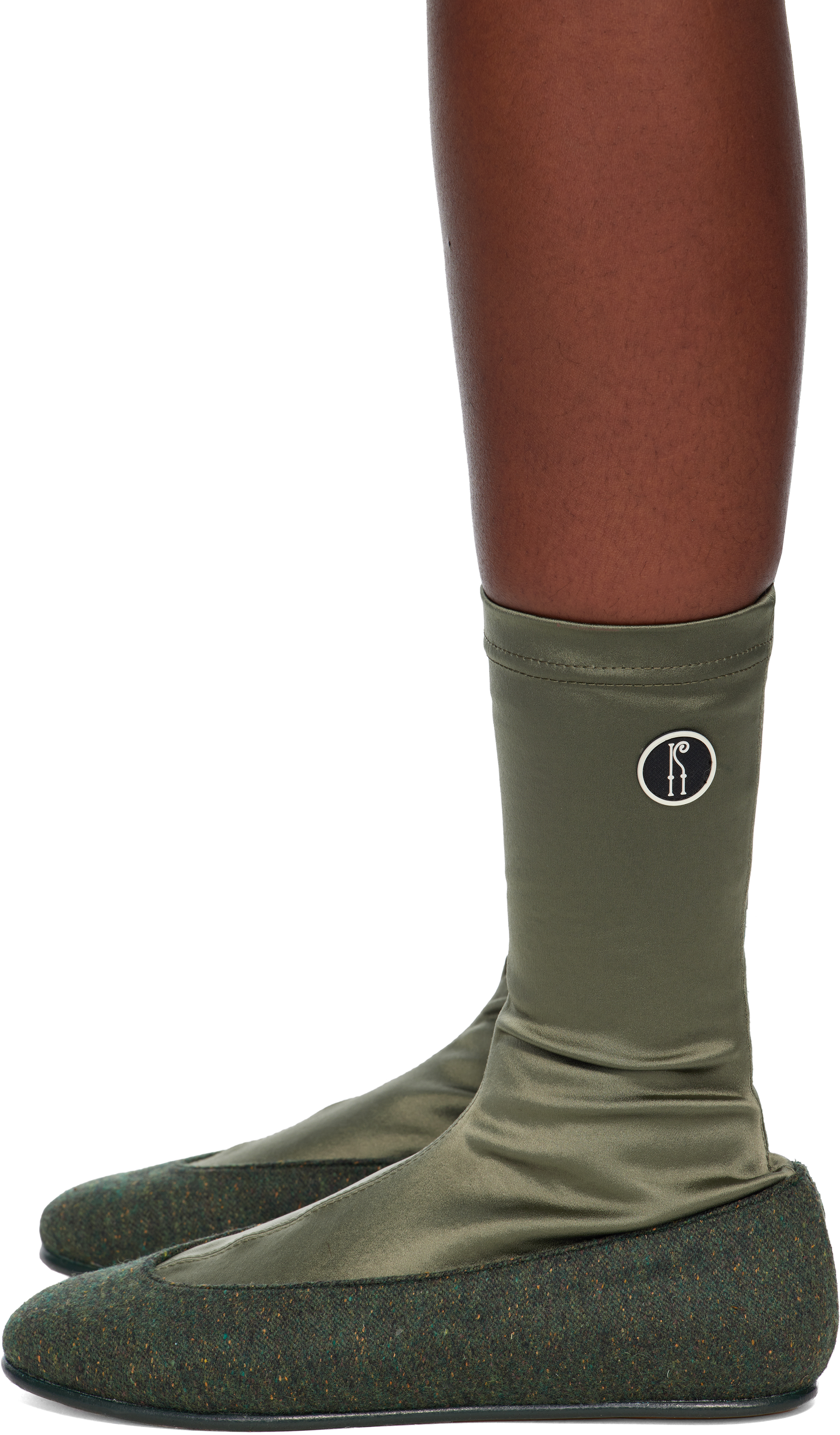 Kiko Kostadinov Khaki Proxima Low Ballerina Boots In Green
