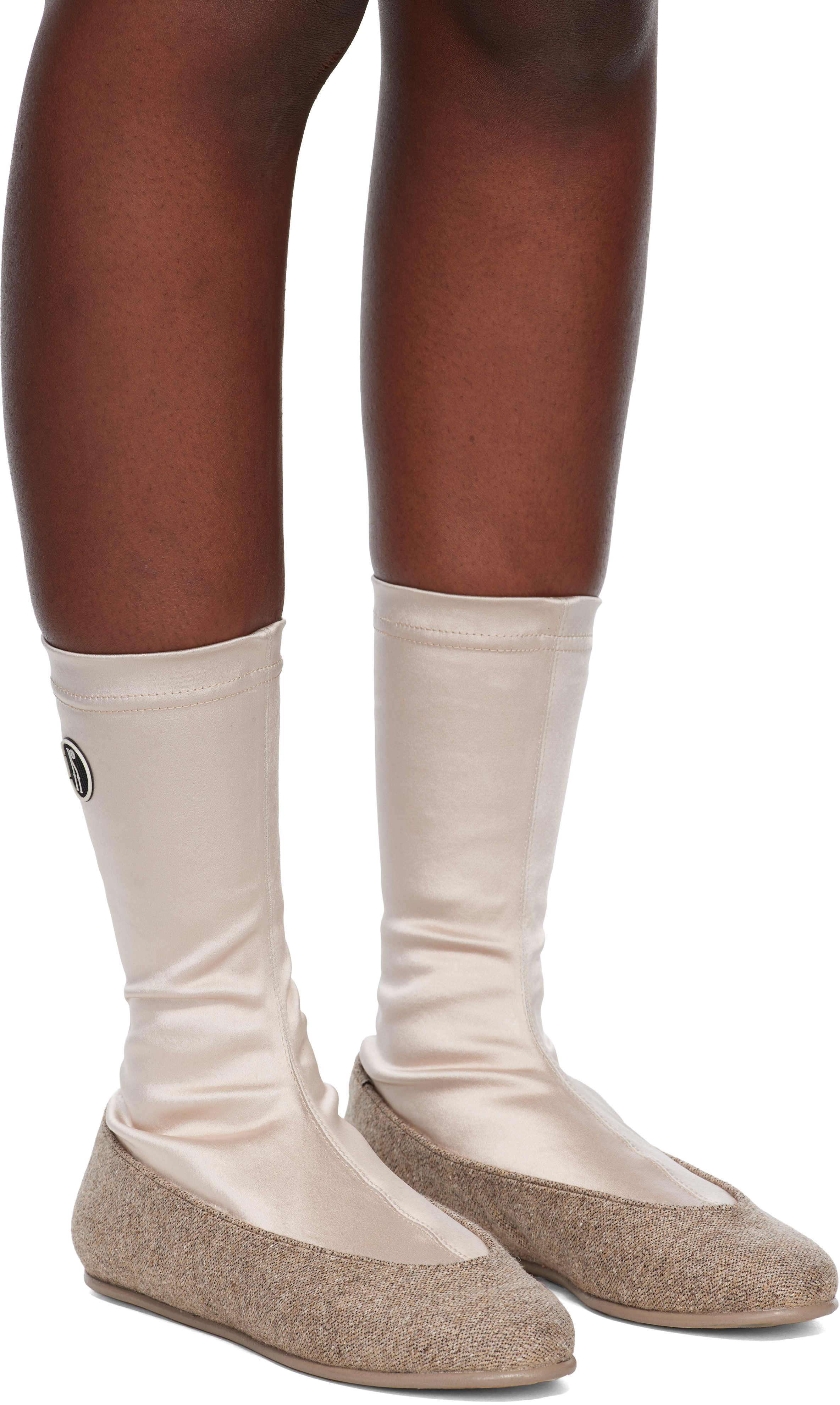 Kiko Kostadinov Beige Proxima Low Ballerina Boots In Brown