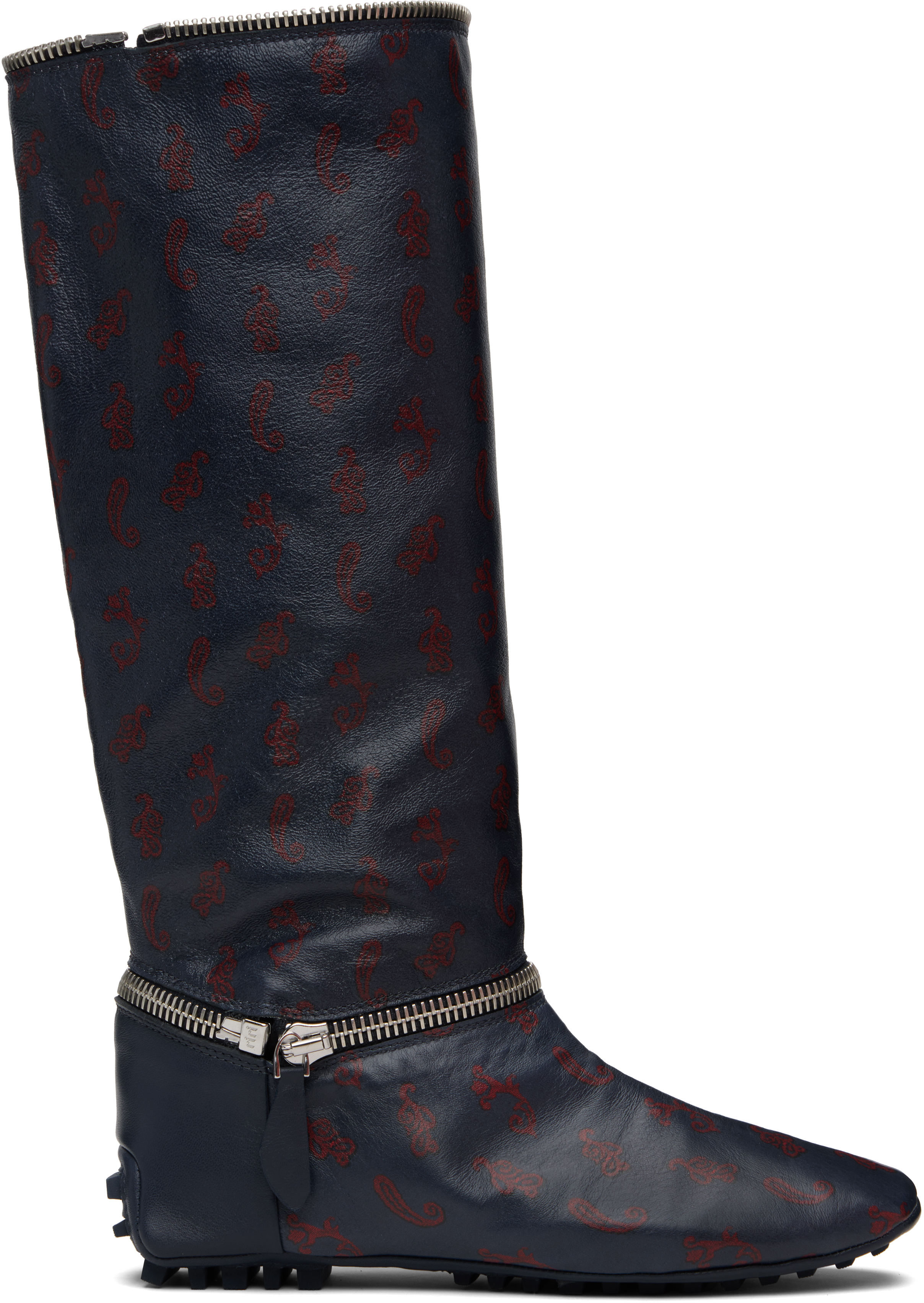 Kiko Kostadinov Navy Modular Driving Boots In Multi