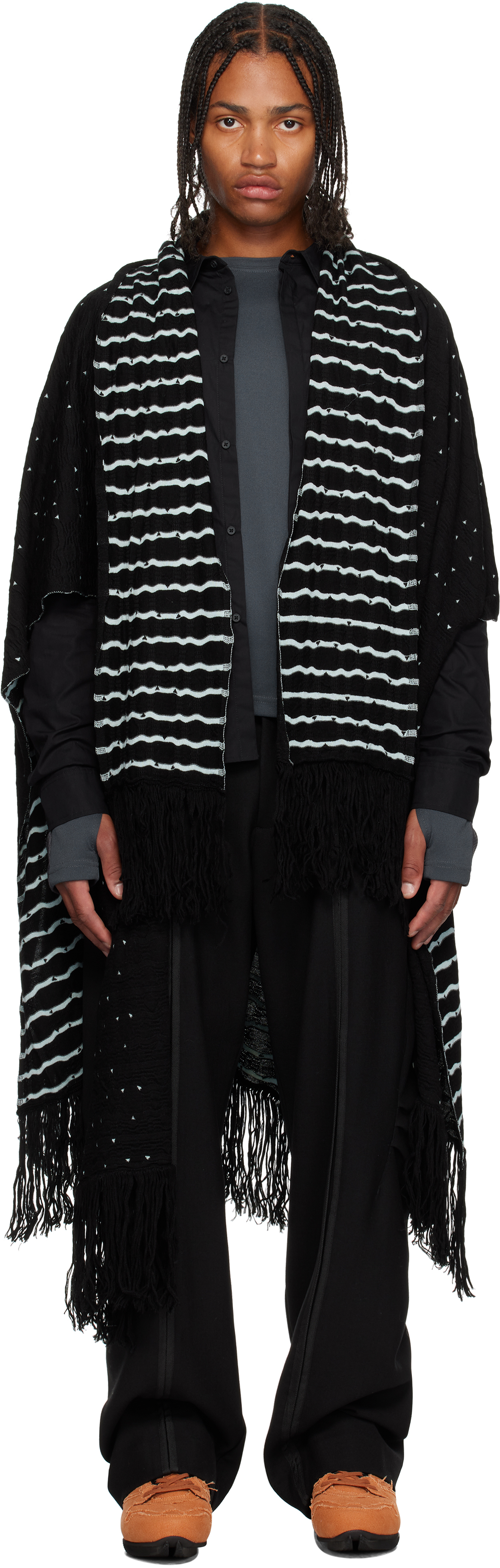 小物 kiko kostadinov Angelos knit scarf black kiko kostadinov Angelos knit scarf black